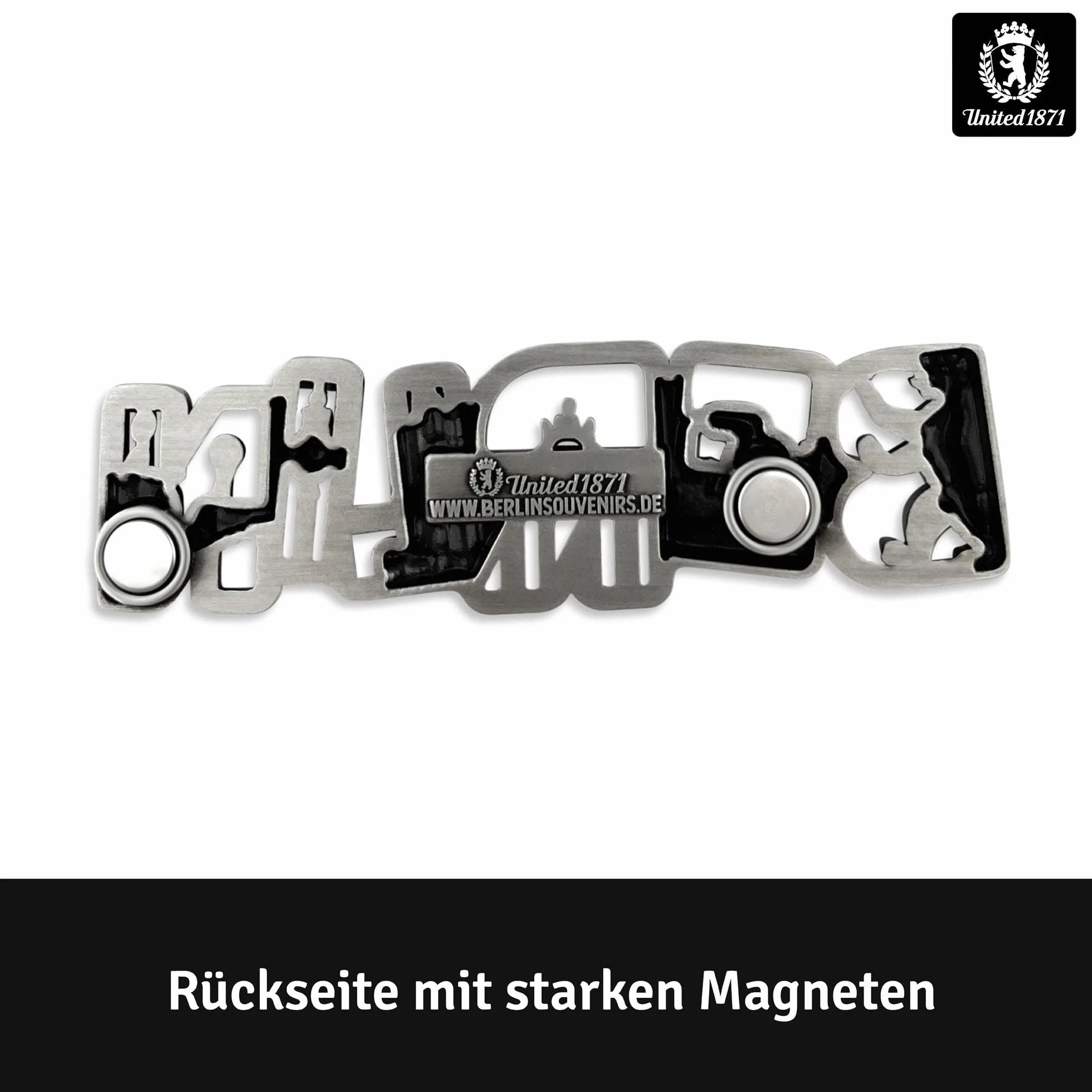 Metalowy magnes Berlin | typowa pamiątka z stolicy | magnes na lodówkę | zaprojektowany w Niemczech
