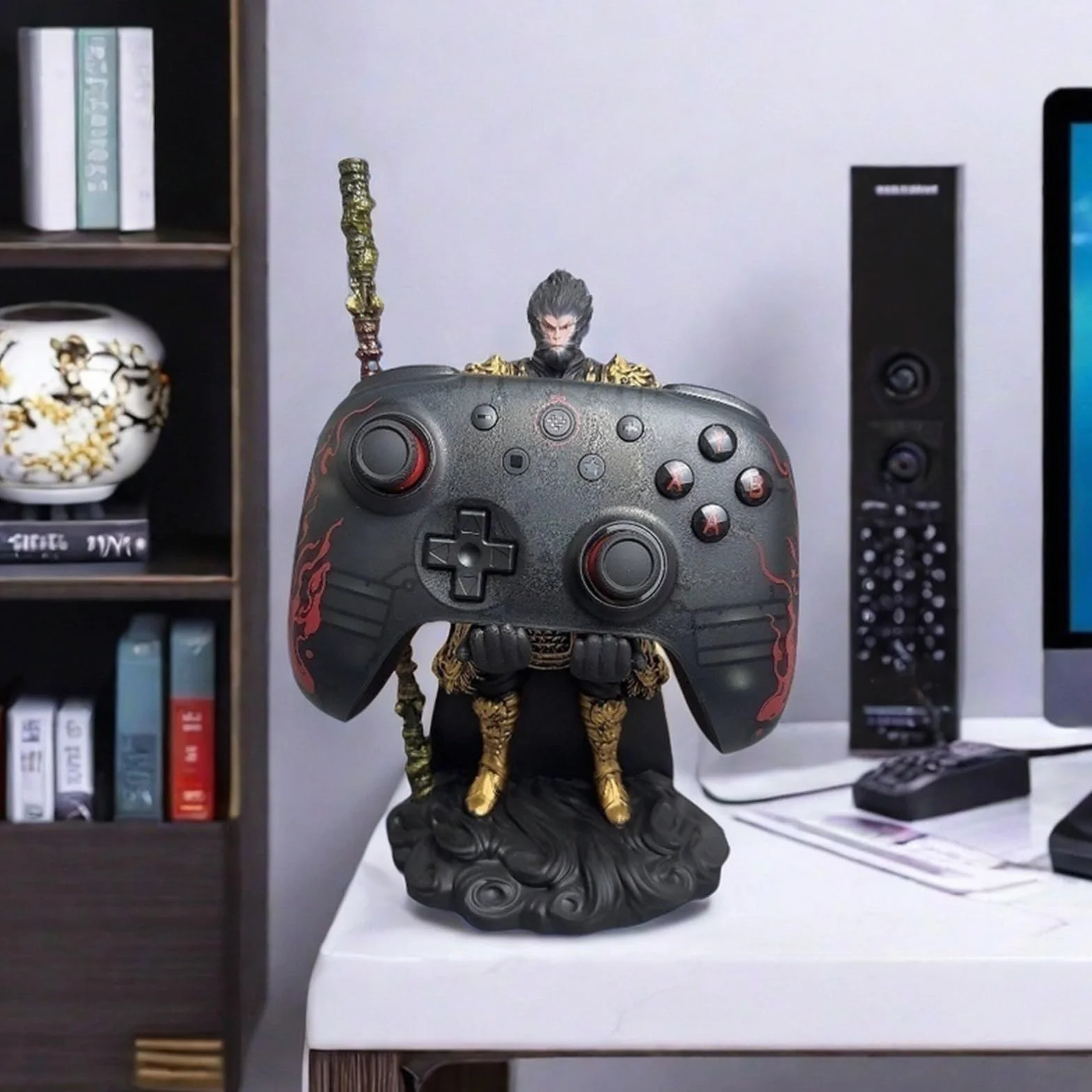 Black Myth: Wukong Kontroler Gier Podstawka Z Odłączanym Kijem Ruyi Bronzecloud Uchwyt Na Biurko Gamepada Dla Xbox ONE PS5 PS4 PC NS Switch