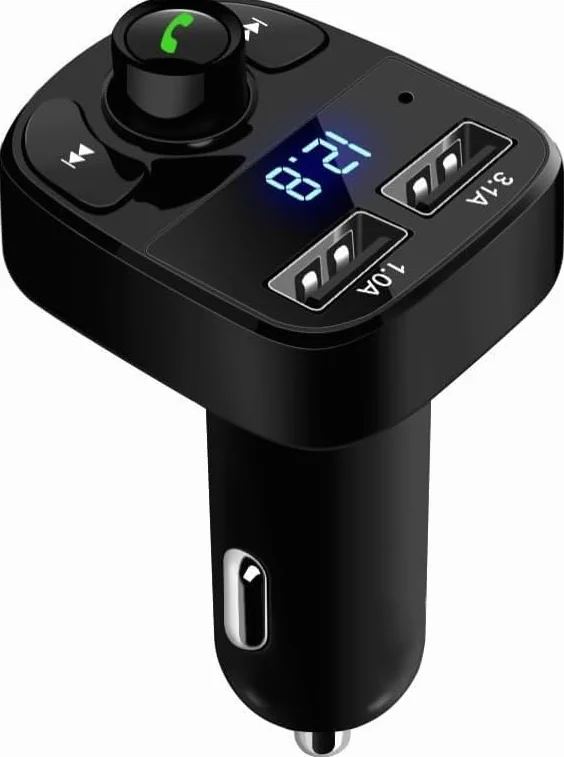 Transmiter FM samochodowy Bluetooth Dual USB ładowarka samochodowa bezprzewodowy odbiornik radiowy wyświetlacz LED