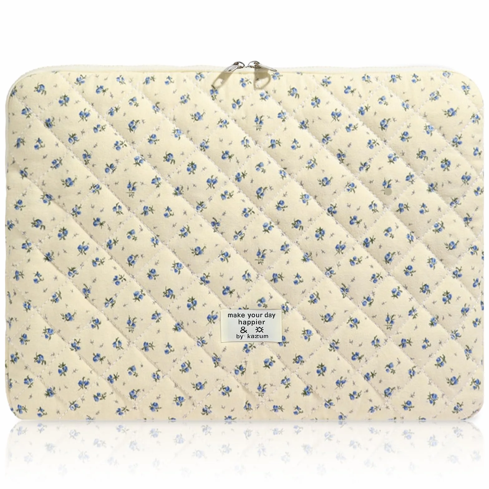 Flintronic Pokrowiec na laptopa 15,6 cala, urocze, pikowane etui na laptopa, pikowane etui na laptopa z kokardą, przenośny wyściełany rękaw na laptopa, kompatybilny z MacBookiem, Asus, Dell, HUAWEI