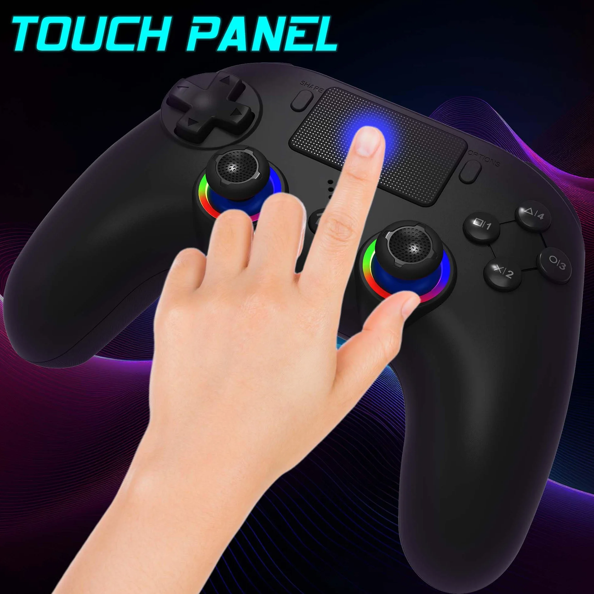 Subsonic Bezprzewodowy kontroler do PS5 z programowalnymi wiosłami LED, wibracją i dotykiem, czarny