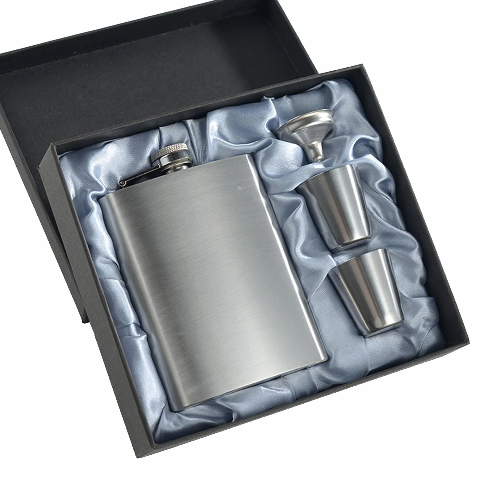 Flask na alkohol 220 ml z dwoma kieliszkami do wina - prezent dla mężczyzn