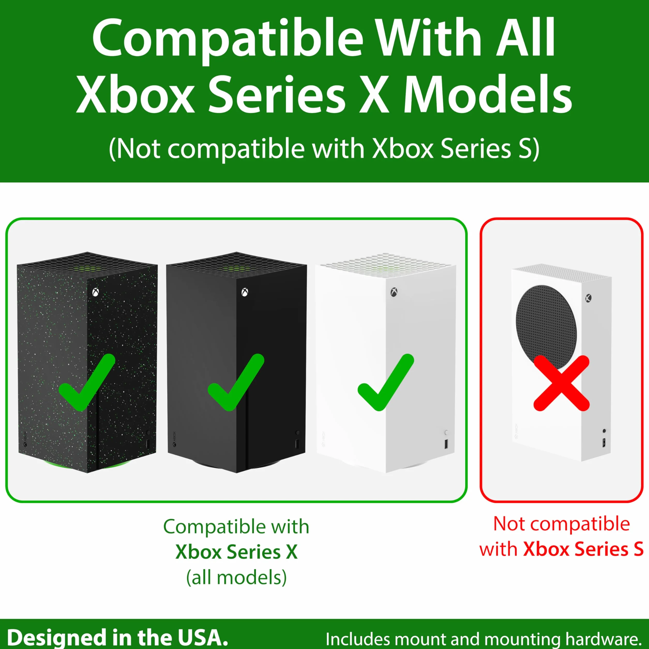 TotalMount Uchwyt ścienny dla Xbox Series X z poziomicą i systemem odprowadzania ciepła Uchwyt konsoli do montażu na ścianie