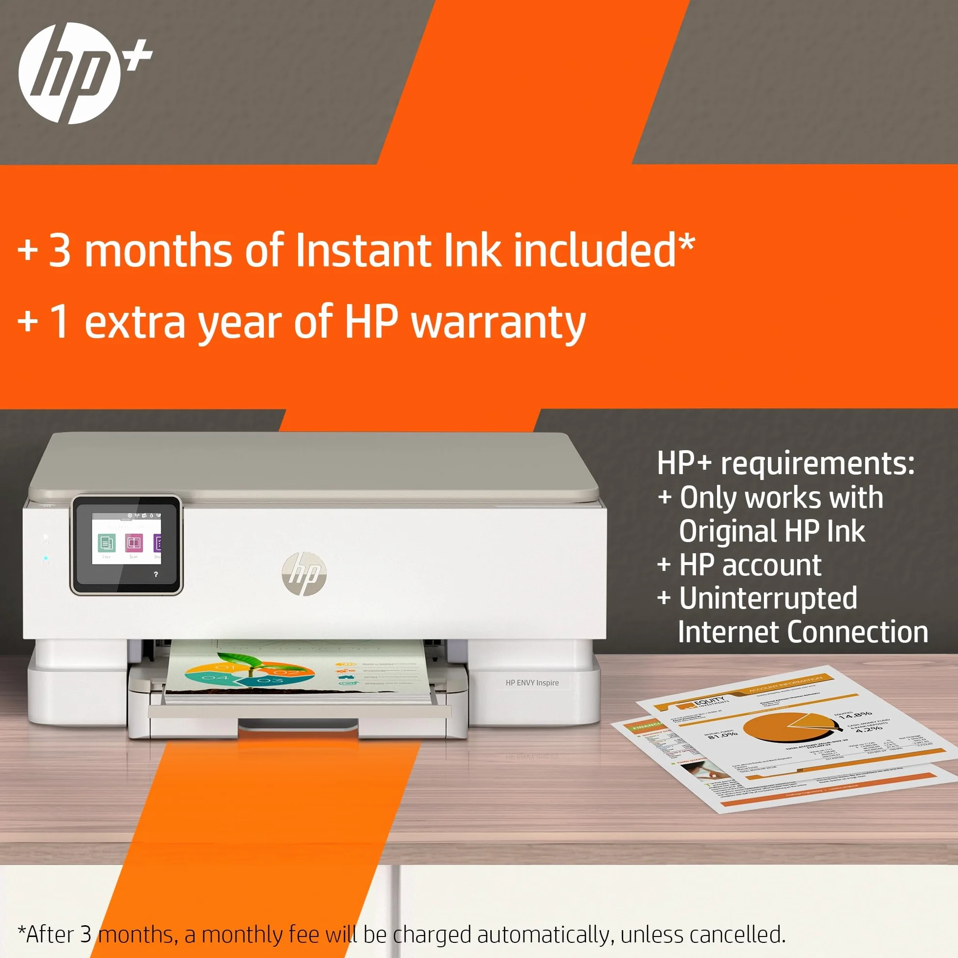 Drukarka HP Envy Inspire 7220e All In One - kolorowa drukarka atramentowa - 6 miesięcy Instant Ink w zestawie z HP+ (ksero, skanowanie, drukowanie, zdjęcie, A4, Recto/Verso, Wifi), biała