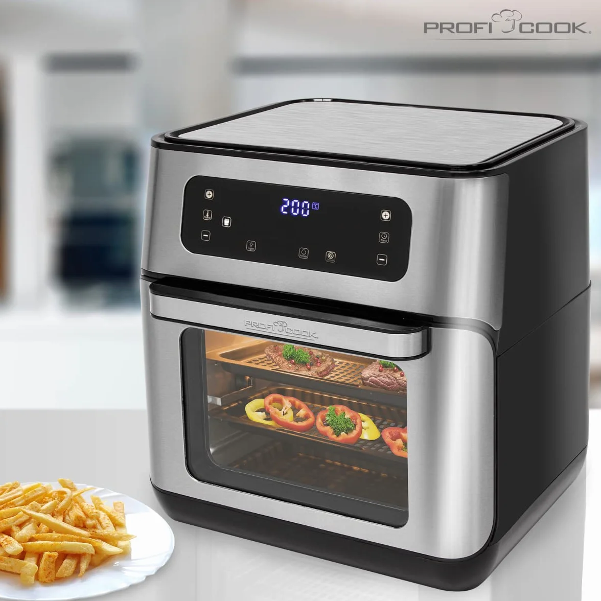 ProfiCook frytkownica na gorące powietrze 11L 1500W 200°C stal nierdzewna LED