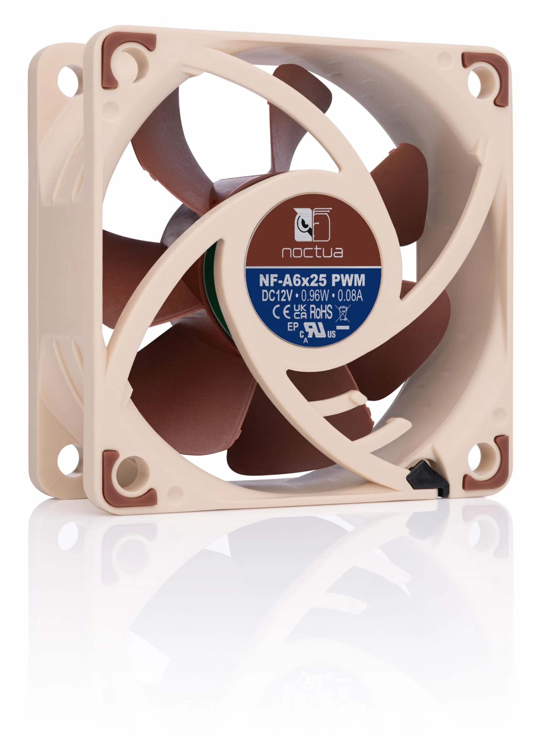 Noctua NF-A6x25 PWM, Cichy, 4-Pinowy Wentylator Klasy Premium (60 mm, Brązowy)