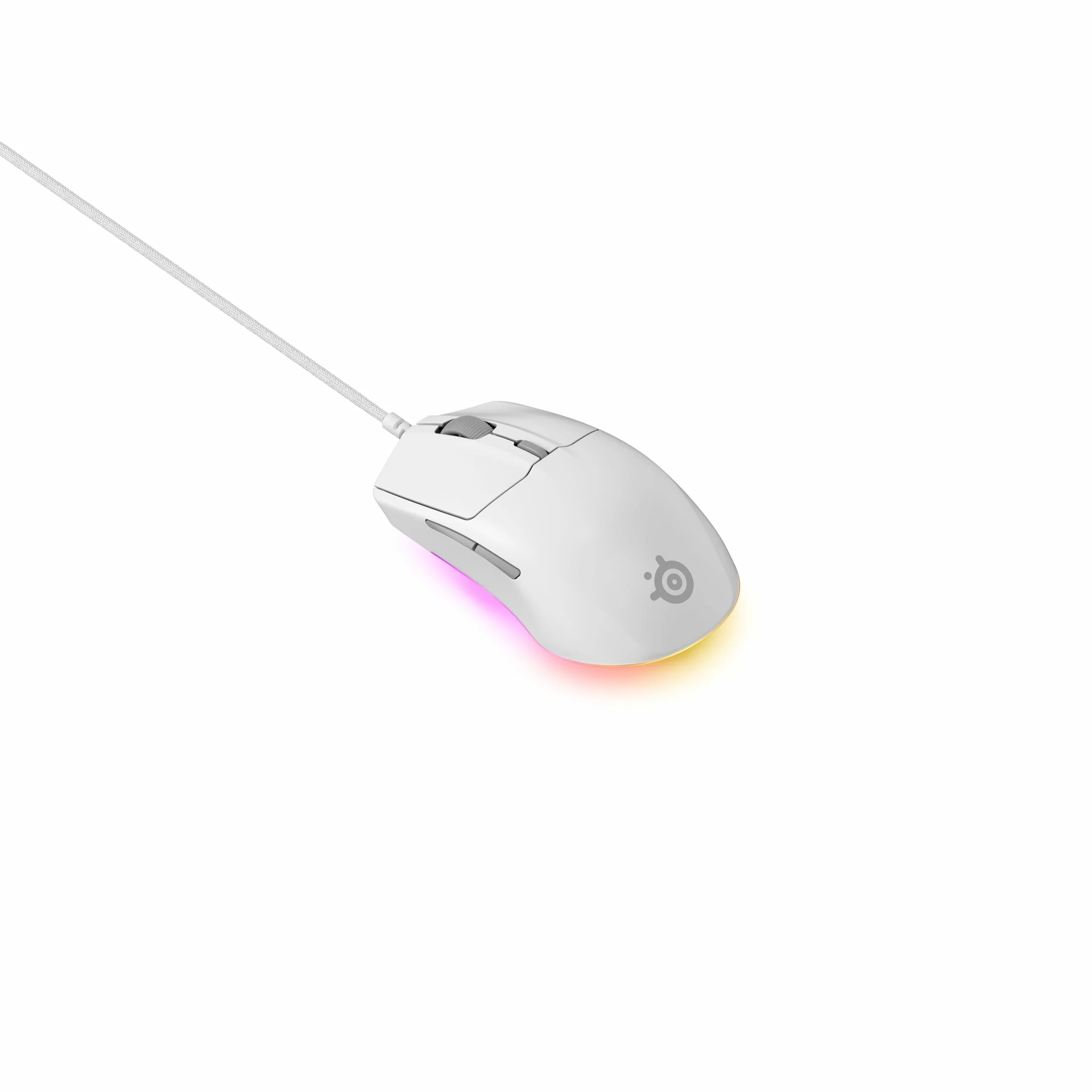SteelSeries mysz do gier Rival 3 Gen 2 – Sensor optyczny TrueMove Core 8500 DPI – Wytrzymałość do 60 milionów kliknięć – Niskie opóźnienie kliknięć –Niska waga 77 g – Ślizgacze 100% PTFE – RGB -Biała