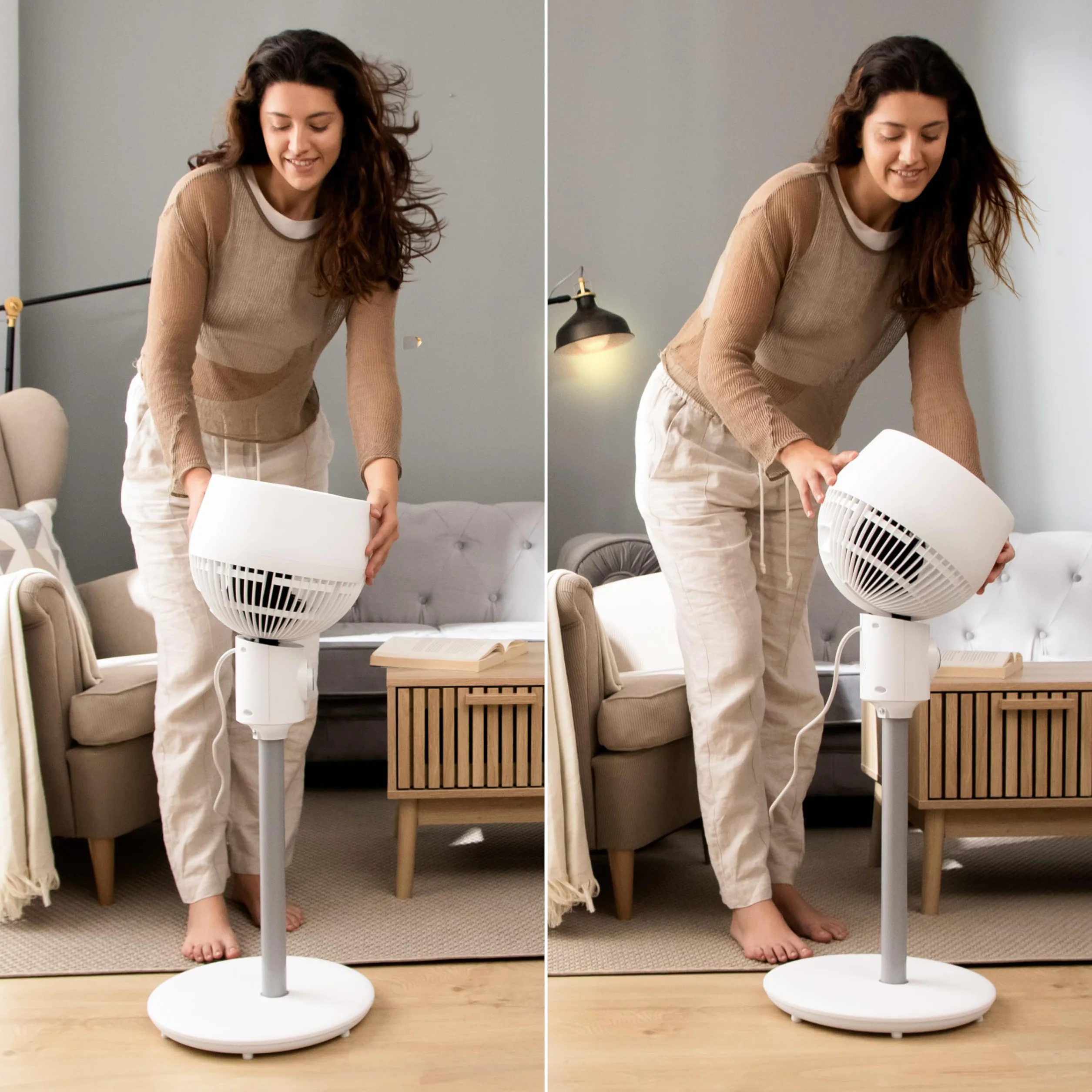 Cecotec Wentylator stojący EnergySilence 1000 Cyclone Smart z pilotem zdalnego sterowania. 60W, średnica 9", automatyczna oscylacja, timer 7h, sterowanie dotykowe