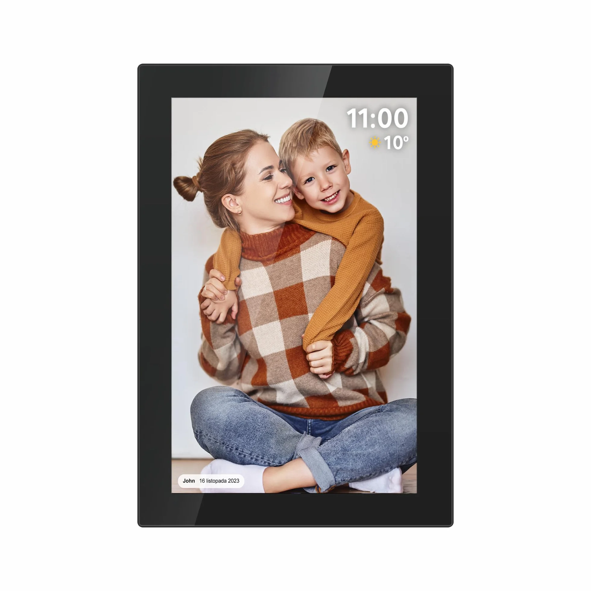 Krüger&Matz Cyfrowa Ramka na Zdjęcia FRAMEO 1280 x 800 px 10,1" Wi-Fi MicroSD Odtwarzanie Klipów Wideo Timer Pogoda Czarna KM1100