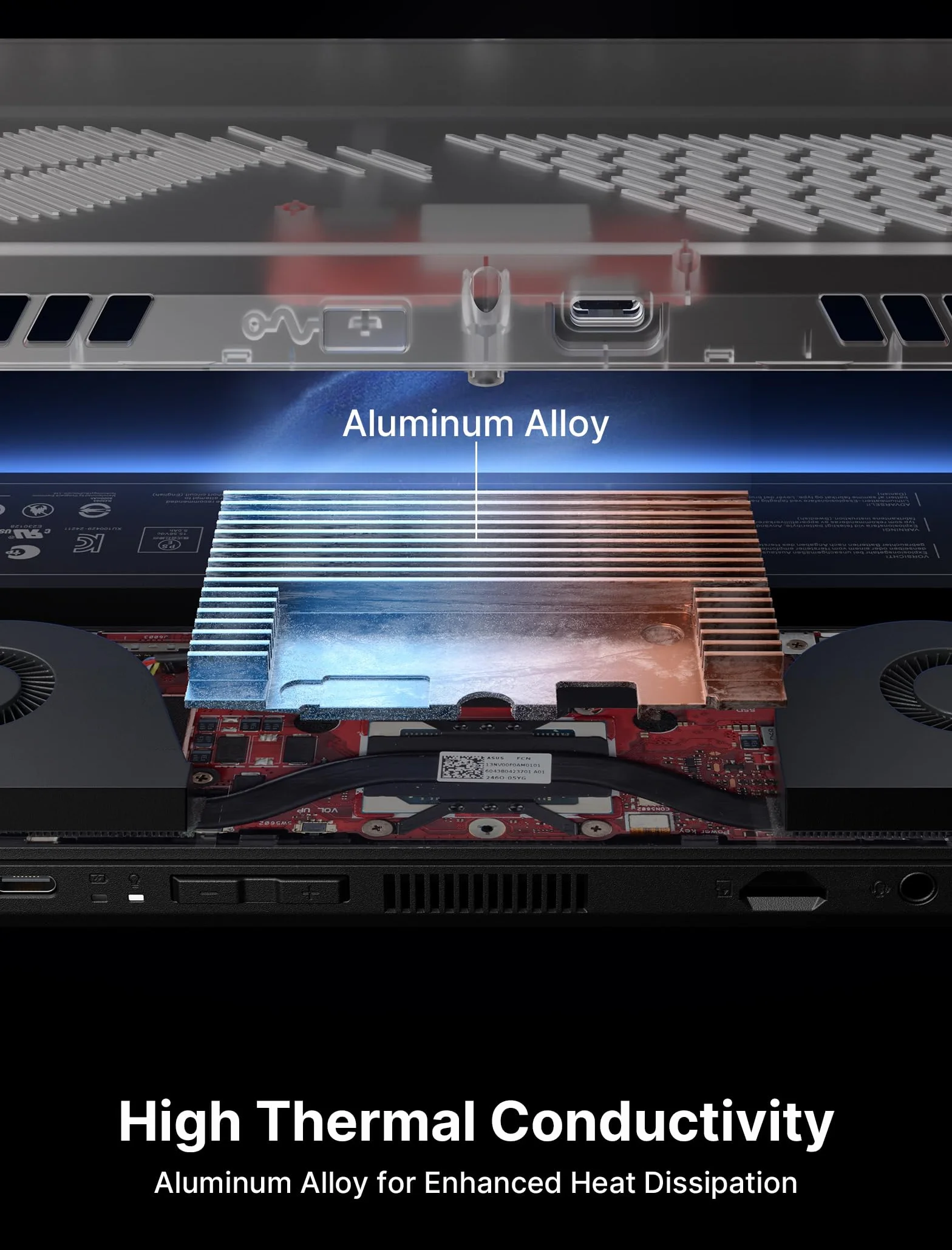 JSAUX Przezroczysta tylna płytka RGB kompatybilny z ROG Ally X, obudowa ROG Ally X z silikonowym uchwytem i modułem chłodzącym