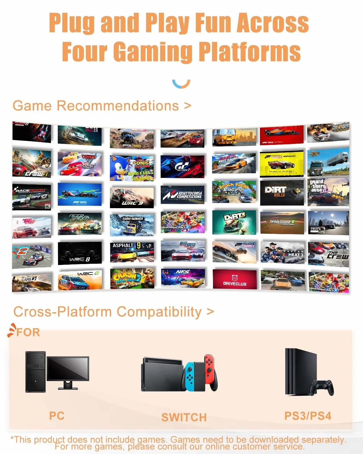 PXN V3 Pro Kierownica Gamingowa z Pedałami, Wibracyjne Sprzężenie Zwrotne Kierownica Wyścigowa 180° dla PC, PS3, PS4, Xbox One, Xbox Series X&S i Nintendo Switch -Czarny