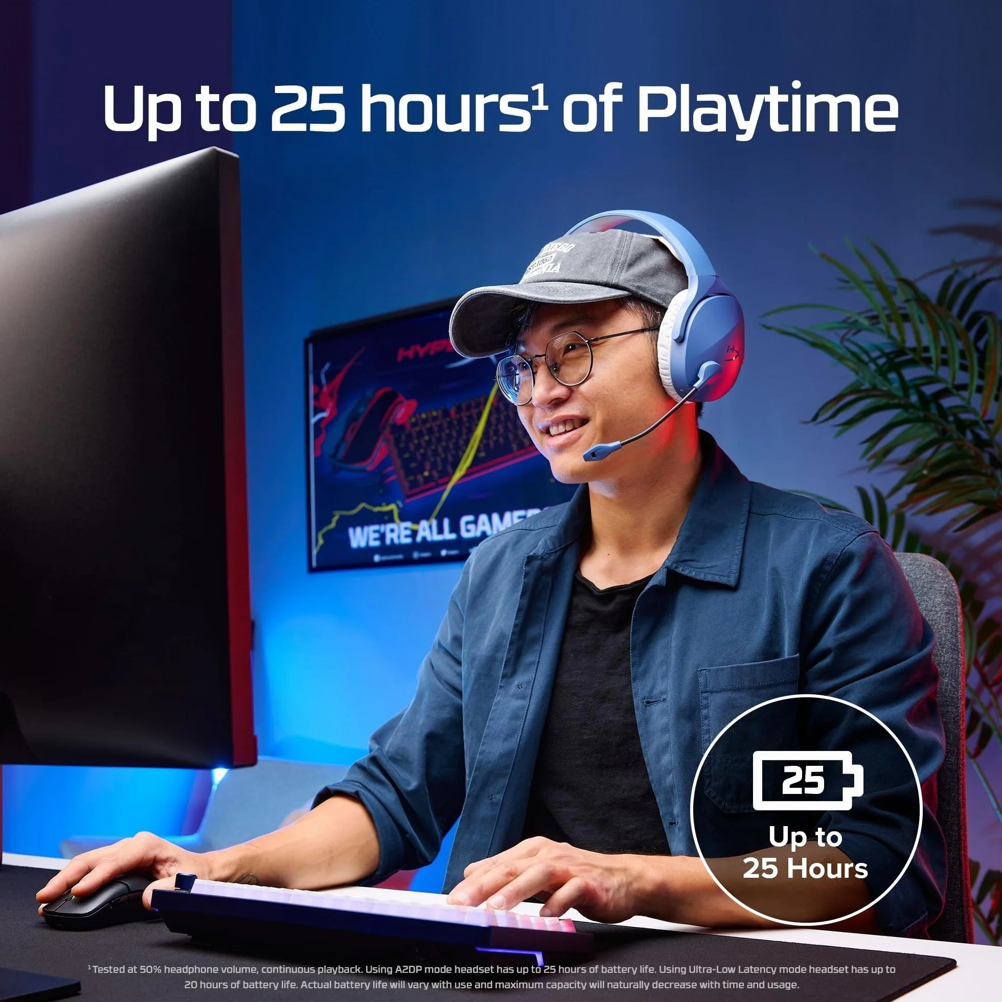 HyperX Cloud Jet podwójny bezprzewodowy zestaw słuchawkowy do gier 2,4 GHz Bluetooth PC Mac PS5 PS4 sterownik 40 mm