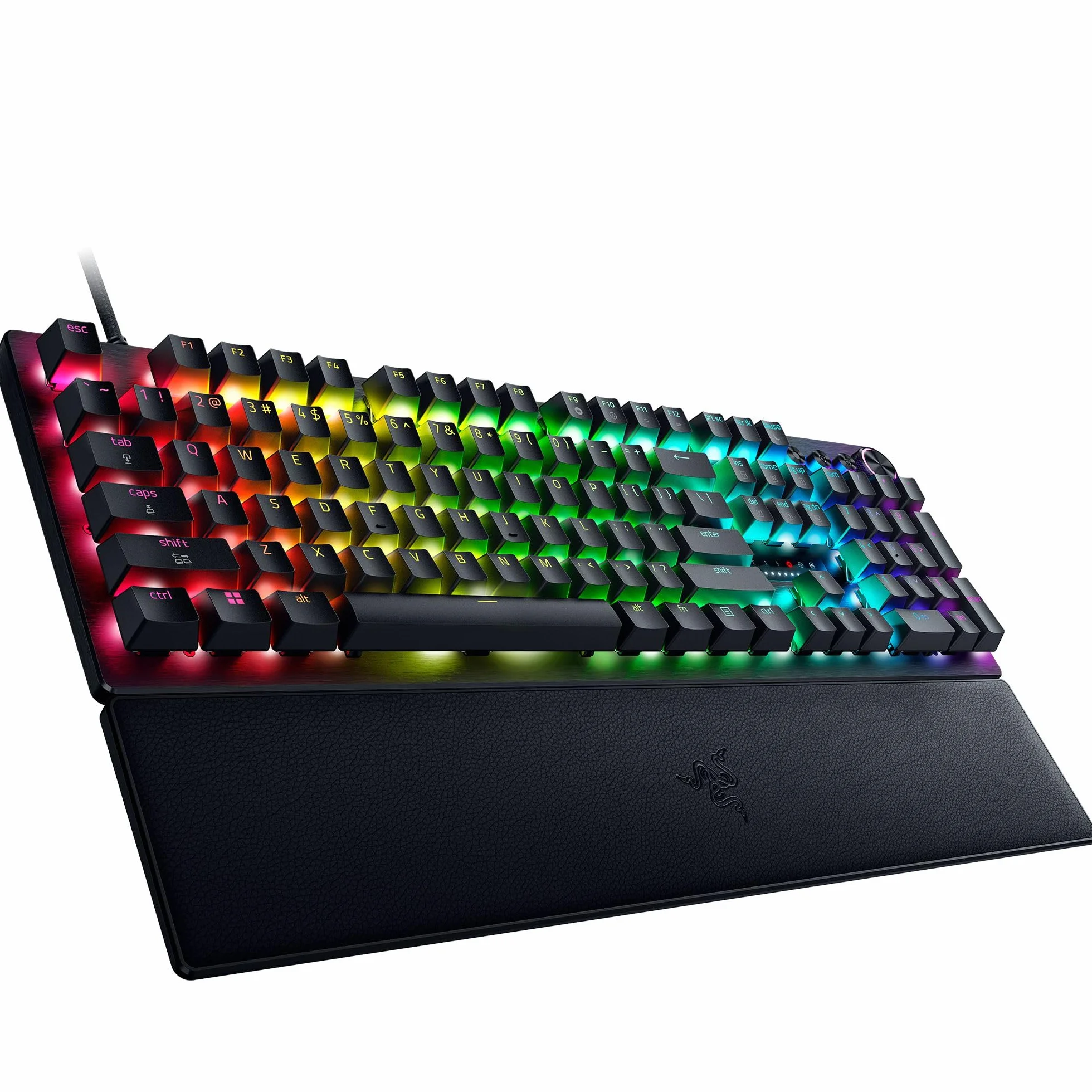 Razer Huntsman V3 Pro 8KHz mechaniczna klawiatura gamingowa 8KHz HyperPolling pomarańczowe przełączniki dotykowe Snap Tap Rapid Trigger QWERTY US Czarny