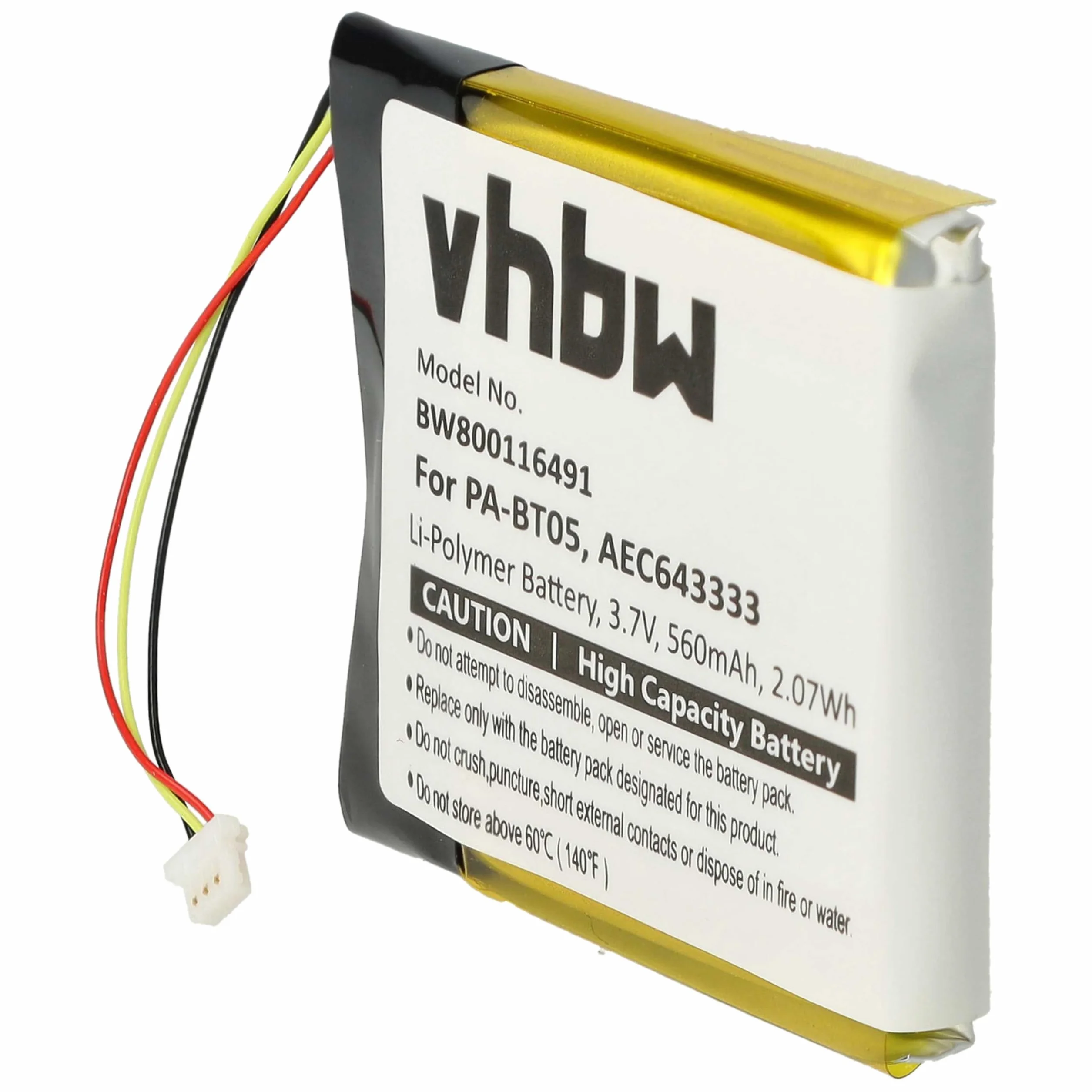 vhbw Akumulator kompatybilny z Beats Studio 3 A1914 Wireless Headset (560 mAh, 3,7 V, litowo-polimerowy)
