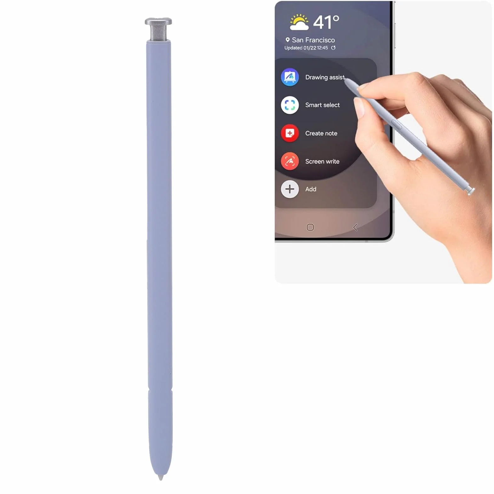 Rysik do Samsunga S25 Ultra 5G, Zamiennik, 4096 Poziomów Nacisku i 5 Końcówek, Model EJ PS938BBEGUJ (Jasnosrebrny)
