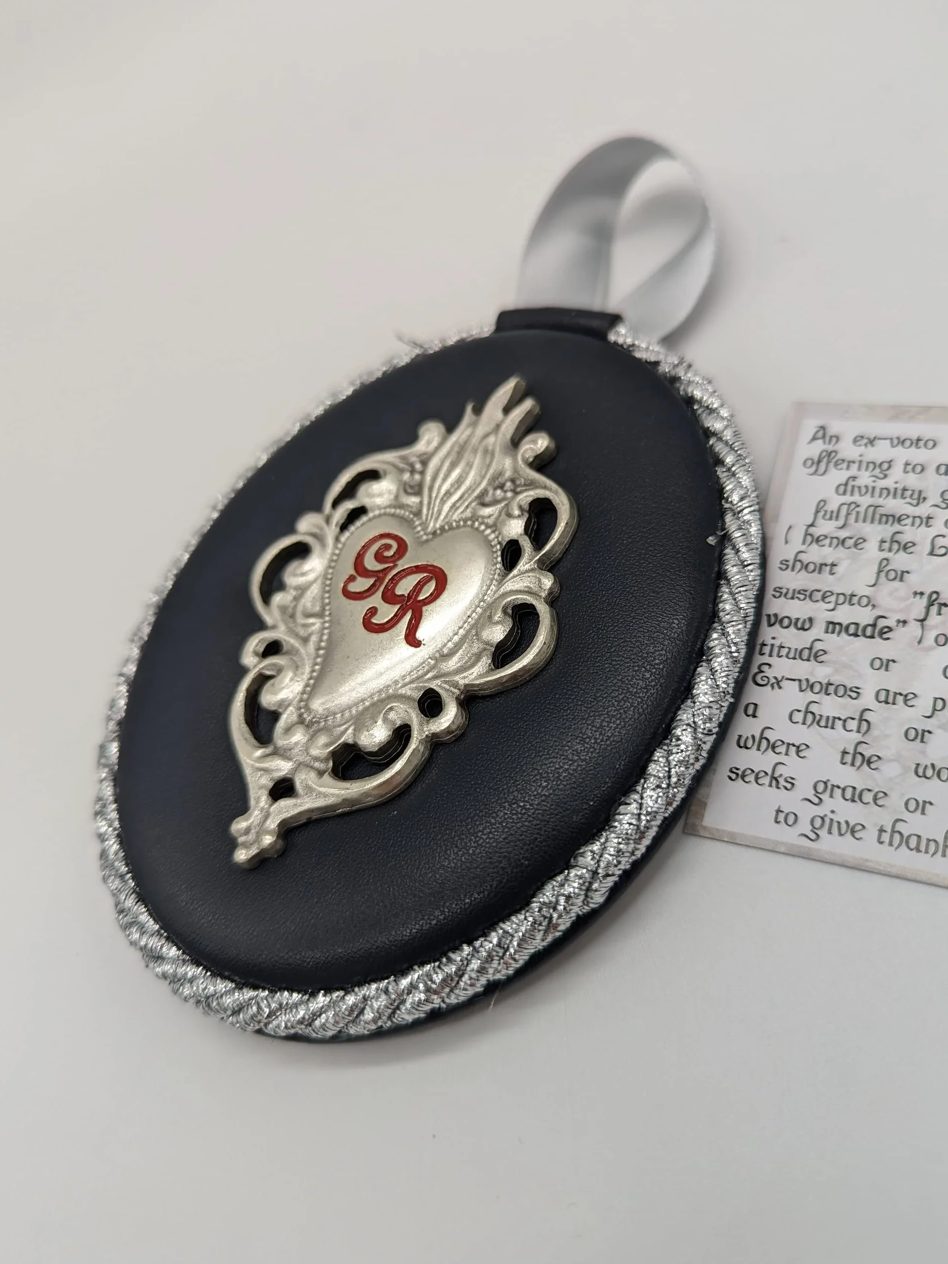 Metalowy Ocena Serca Wotywne 12x10 cm Made in Italy