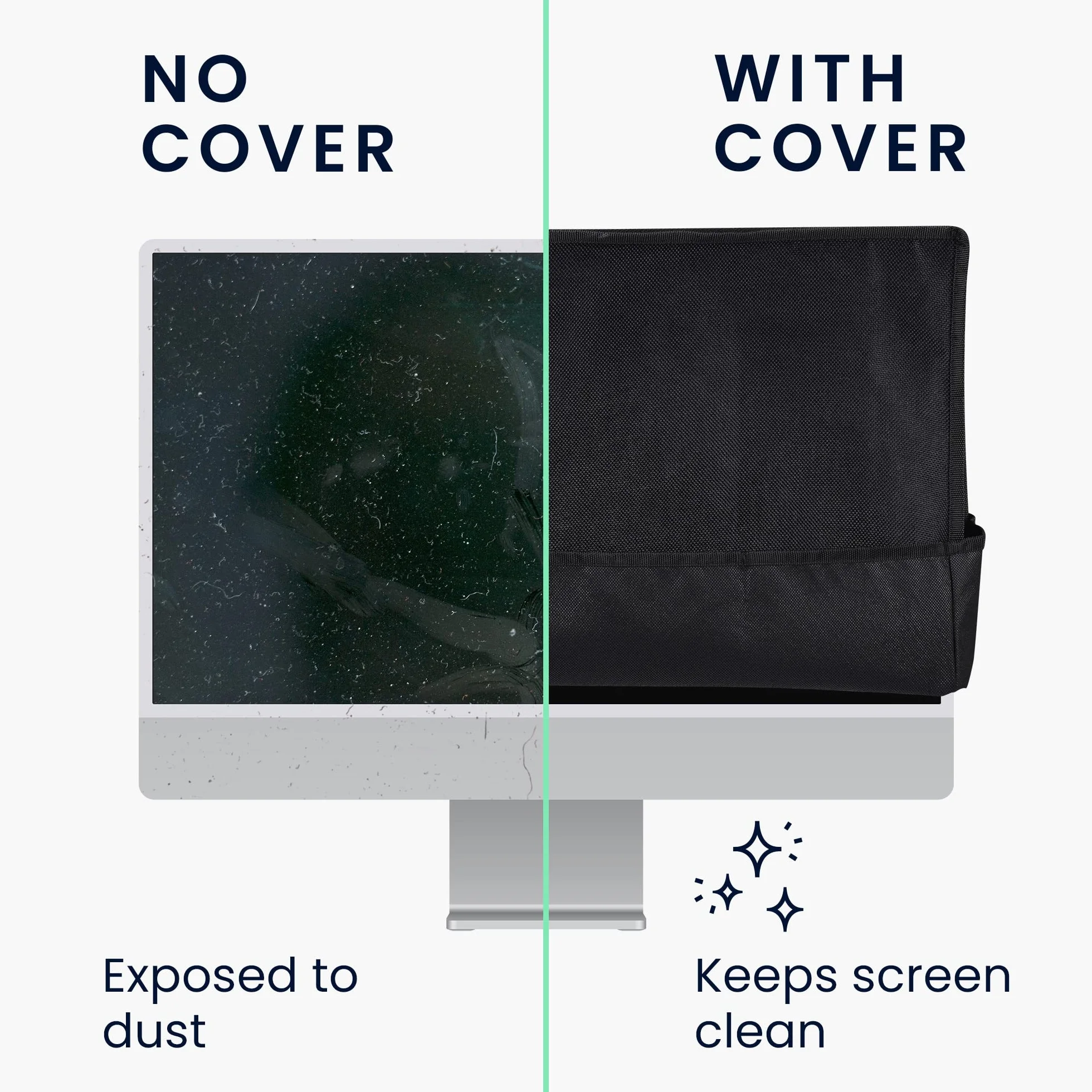 kwmobile Lniane etui kompatybilne z monitorem 31-32" – etui ochronne, ochrona przed kurzem, osłona na ekran PC – osłona przeciwpyłowa w kolorze czarnym
