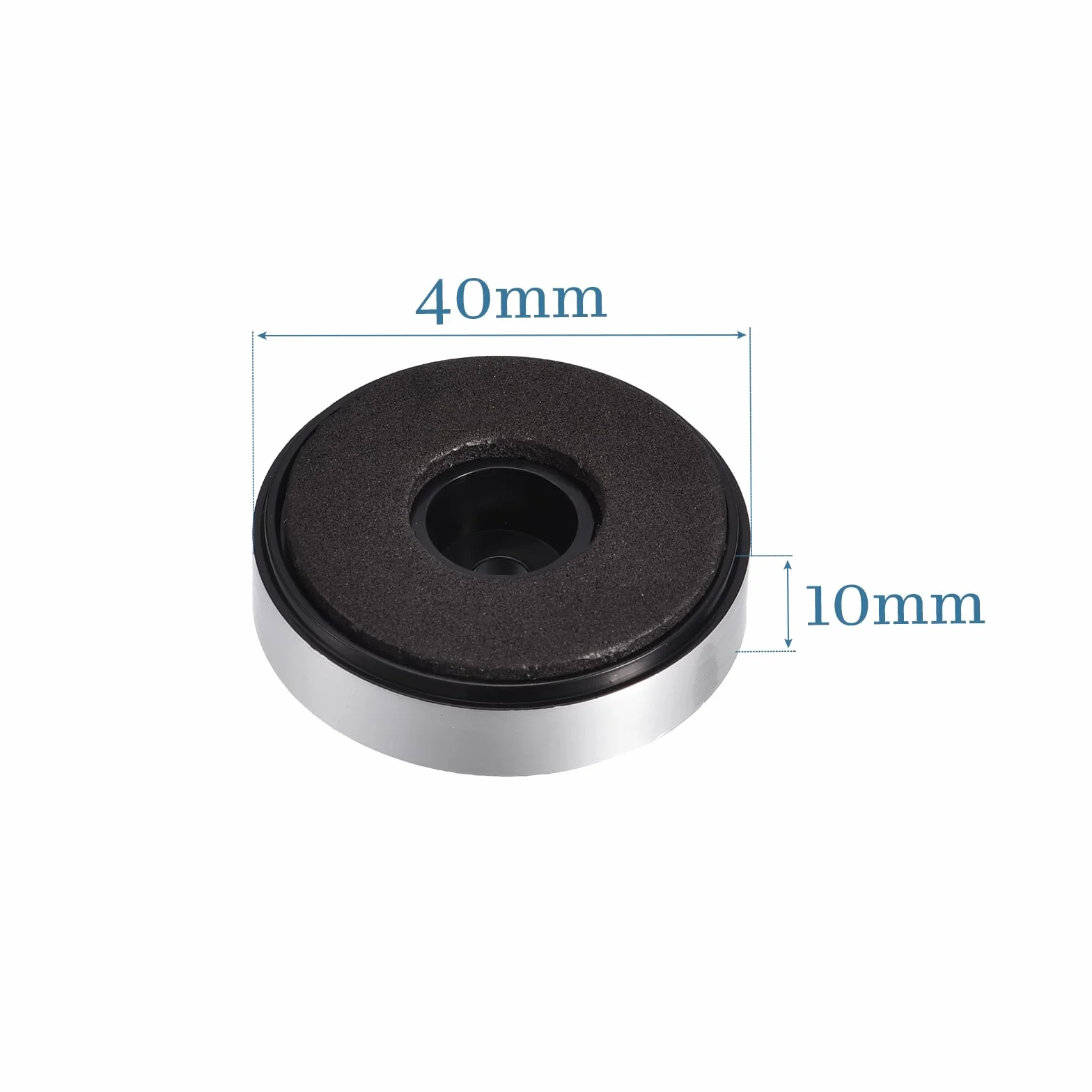 QUARKZMAN 40 mm głośnik kolce nóżki x 6 szt. wzmacniacz podkładka stopka amortyzacja uderzeń podstawka podstawka do odtwarzacza CD i głośników audio, [srebrny]