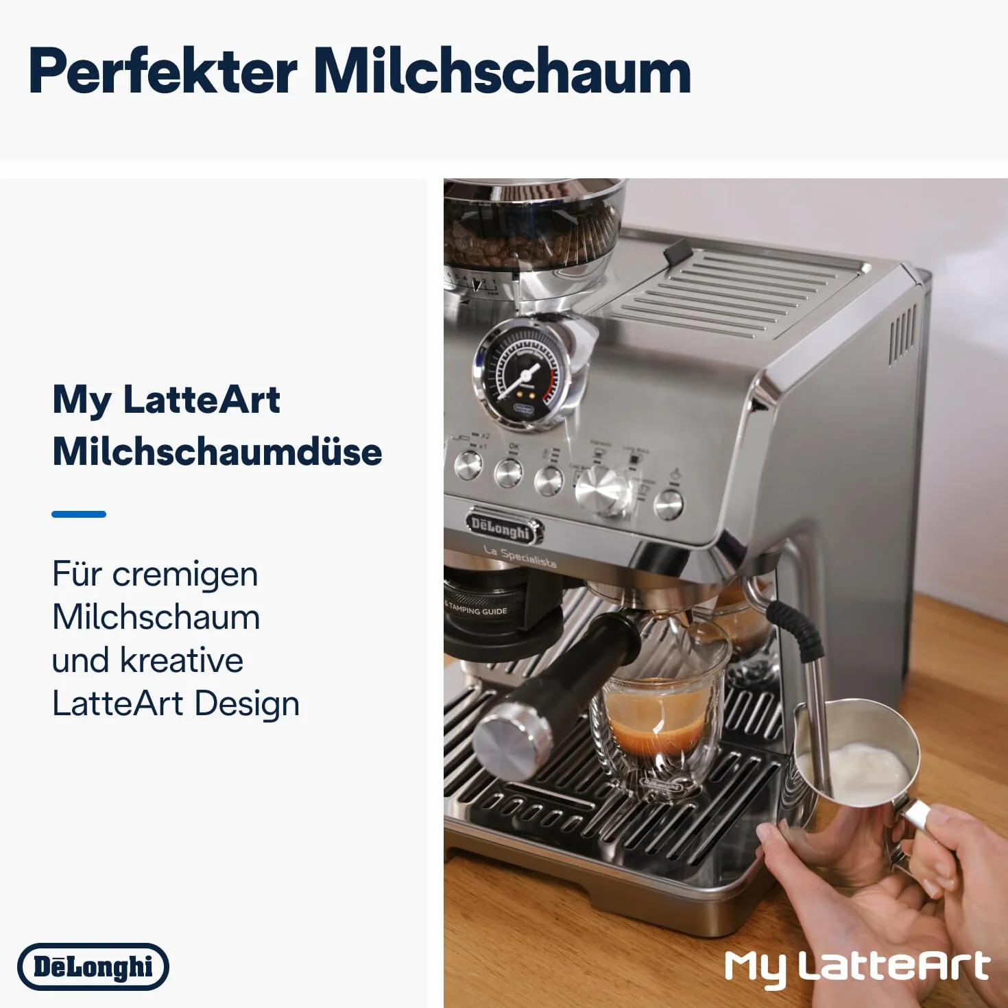 De'Longhi La Specialista Arte Evo EC9255.T ekspres do kawy z młynkiem, funkcja Cold Brew, 8 stopni mielenia, 15 bar, 3 temperatury, dysza do spieniania mleka, tytan w zestawie zestaw baristy
