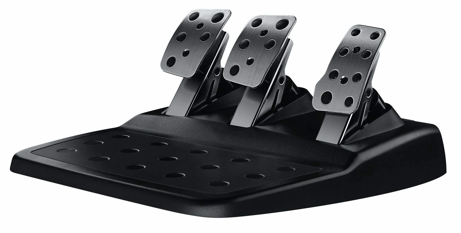 Logitech G G29 Driving Force Racing Wheel Kierownica wyścigowa i pedały podłogowe, realne siłowe sprzężenie zwrotne, łopatki zmiany biegów, PS5, PS4, PC/Mac - Czarny