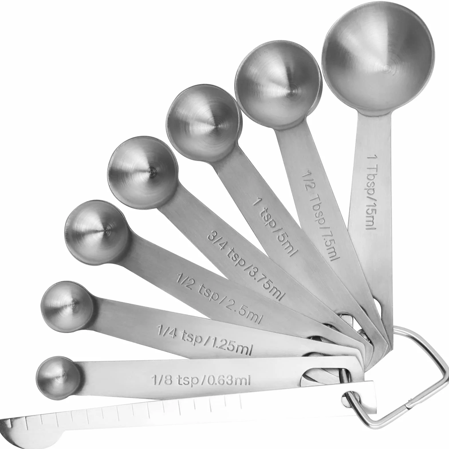 Measuring Spoons, Premium Heavy Duty 18/8 Stainless Steel Measuring Spoons Cups Set, Small Tablespoon with Metric and US Measurements, Set of 8 for Measuring Dry and Liquid Ingredients