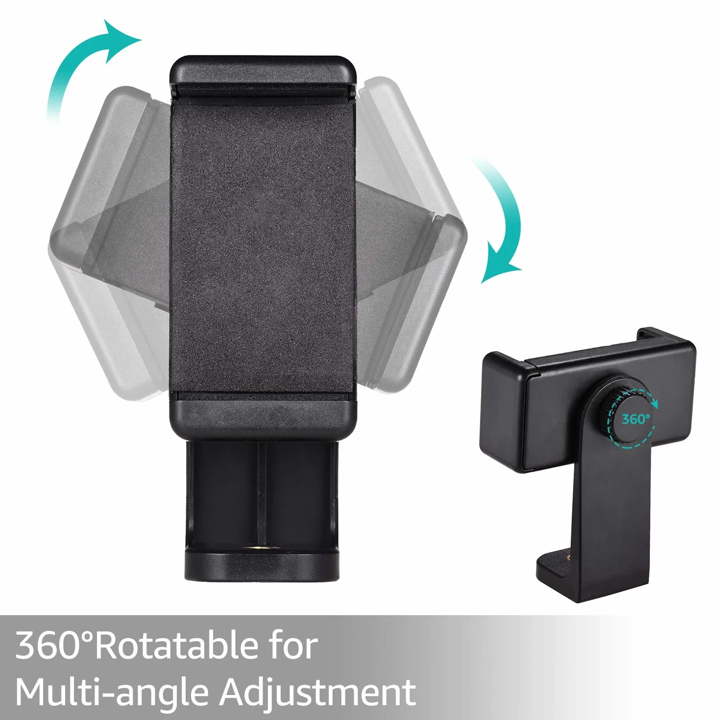 Adapter do Statywu do Telefonu Komórkowego, Uchwyt Obrotowy 360° Uchwyt Zaciskowy do Smartfona Uchwyt Zaciskowy do Telefonu Komórkowego, Zakres Mocowania 5,8–8,5 Cm