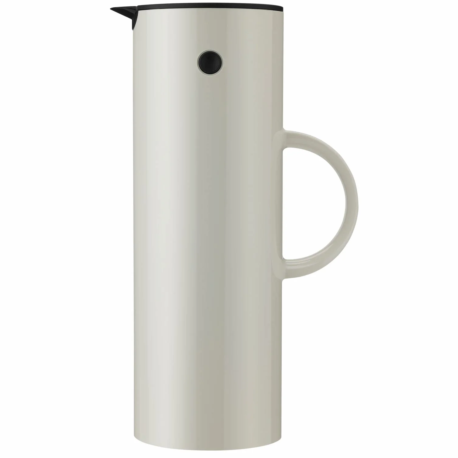 Stelton Termos EM77 – dwuścienny termos na gorące/zimne napoje – dzbanek do herbaty i kawy ze szklanym wkładem, zamknięcie magnetyczne, zakręcana, styl vintage – 1 litr, piaskowy