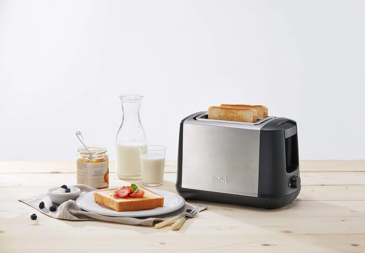 TEFAL TT3408 Subito Toster do kanapek, 7 poziomów opieczenia, regulowana szerokość szczelin, funkcja unoszenia pieczywa, rozmrażania, podgrzewania, STOP