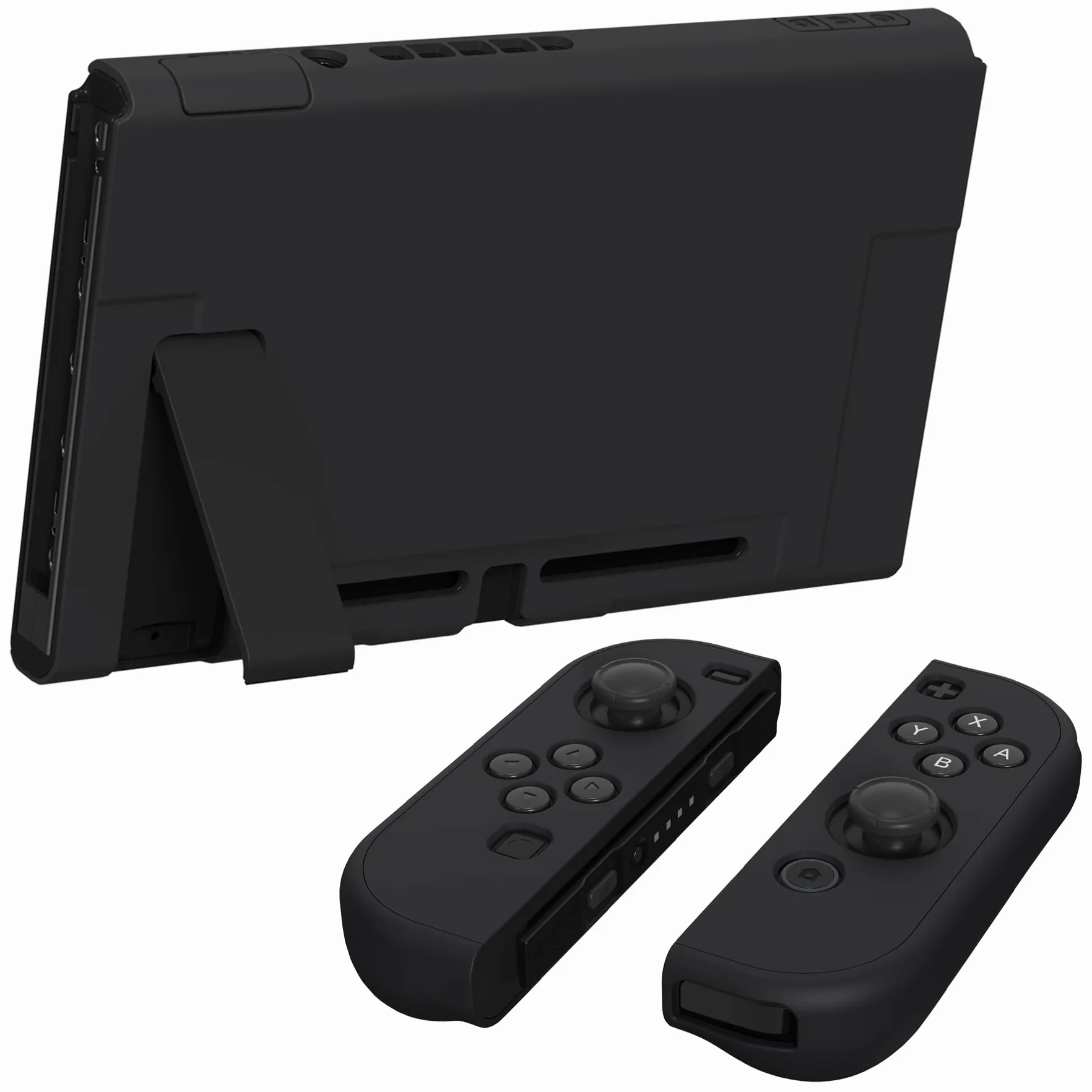 PlayVital UPGRADED Ergonomiczny Etui Ochronny na Konsolę do Switch,NS Odpinany Hard Case Futerał Ochronny do Switch Joycon,Obudowa do Switch-Czarny