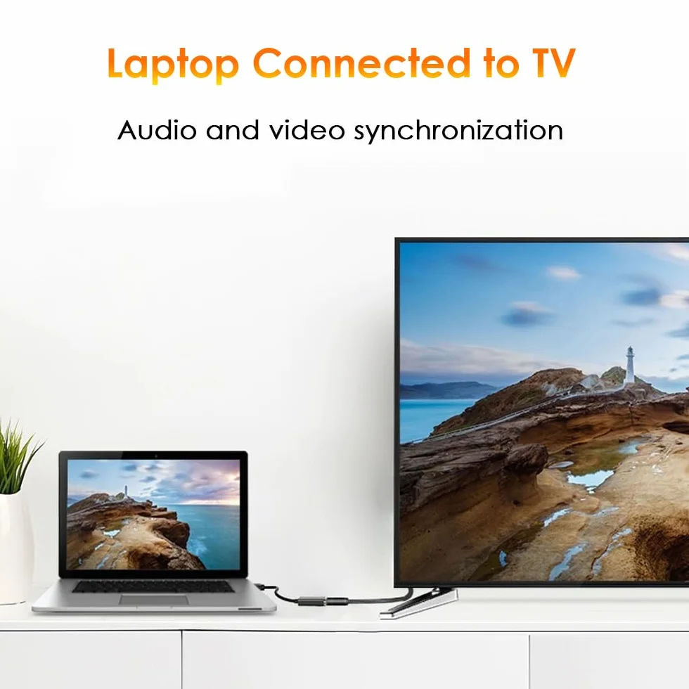 Adapter DisplayPort na HDMI 4K, jednokierunkowy PC DP 1.2 męski na ekran HDMI 1.4 żeński konwerter, kompatybilny z komputerem PC, telewizorem, monitorem, projektorem, laptopem i innymi, czarny, 25 cm