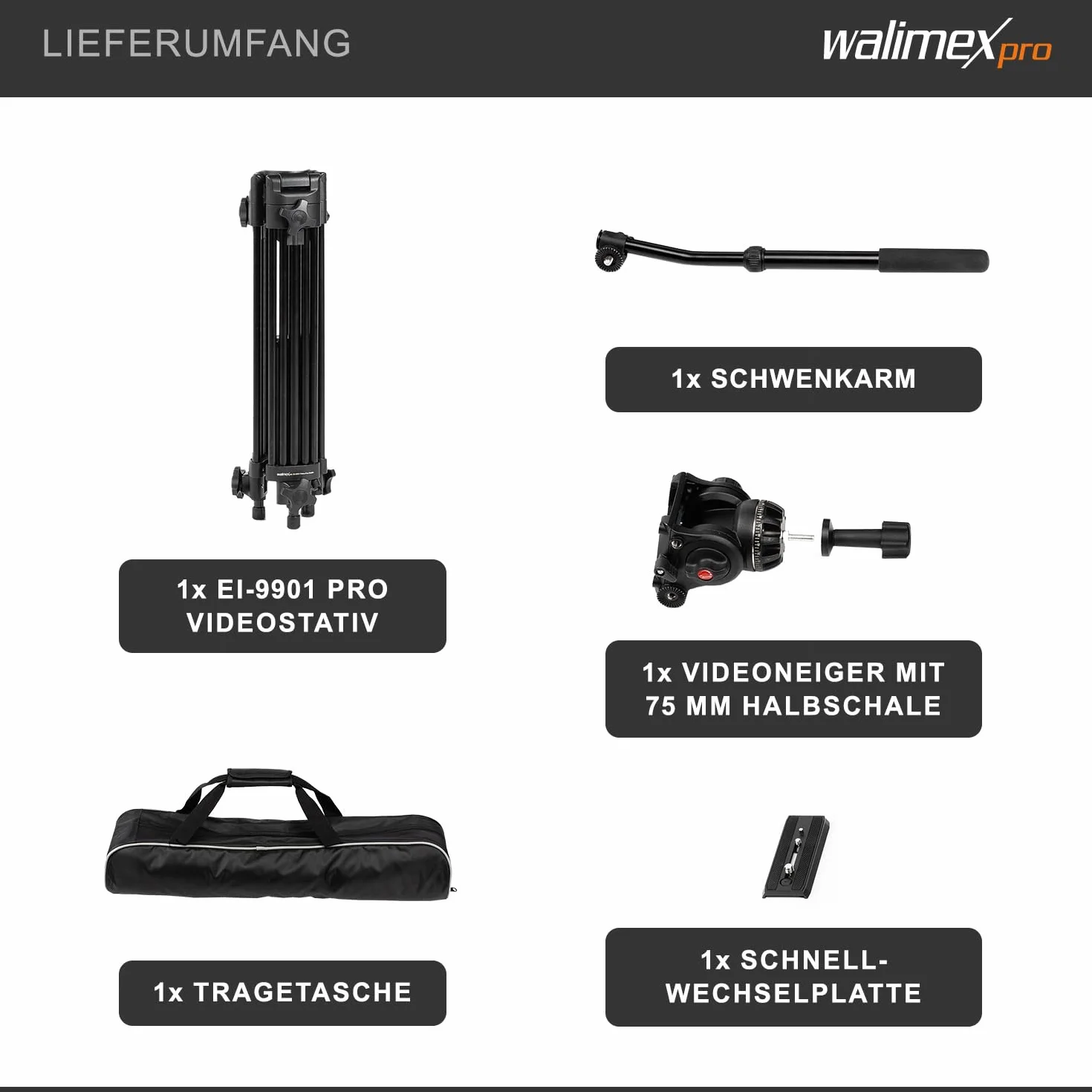 walimex pro EI-9901 statyw Video-Pro 138 cm