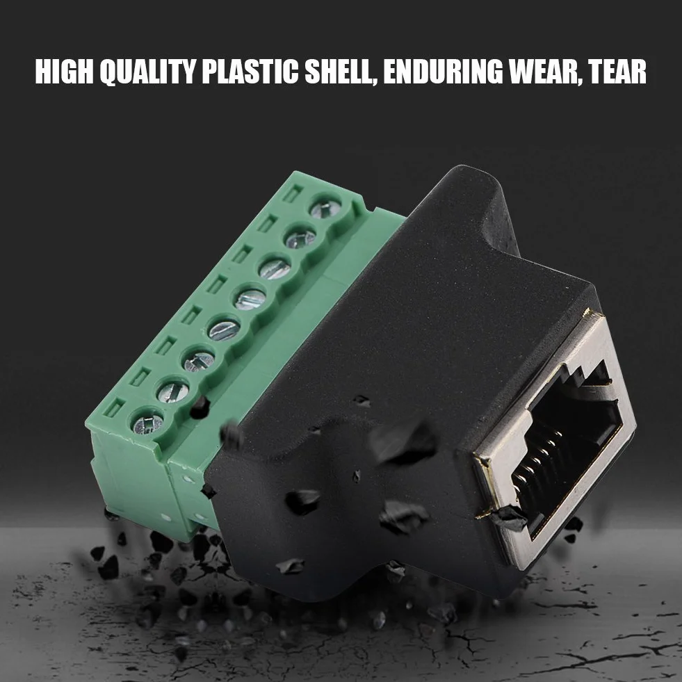 Złącze Ethernet DVR RJ45, ASHATA RJ45 złącze żeńskie do 8-pinowego złącza zacisku śrubowego