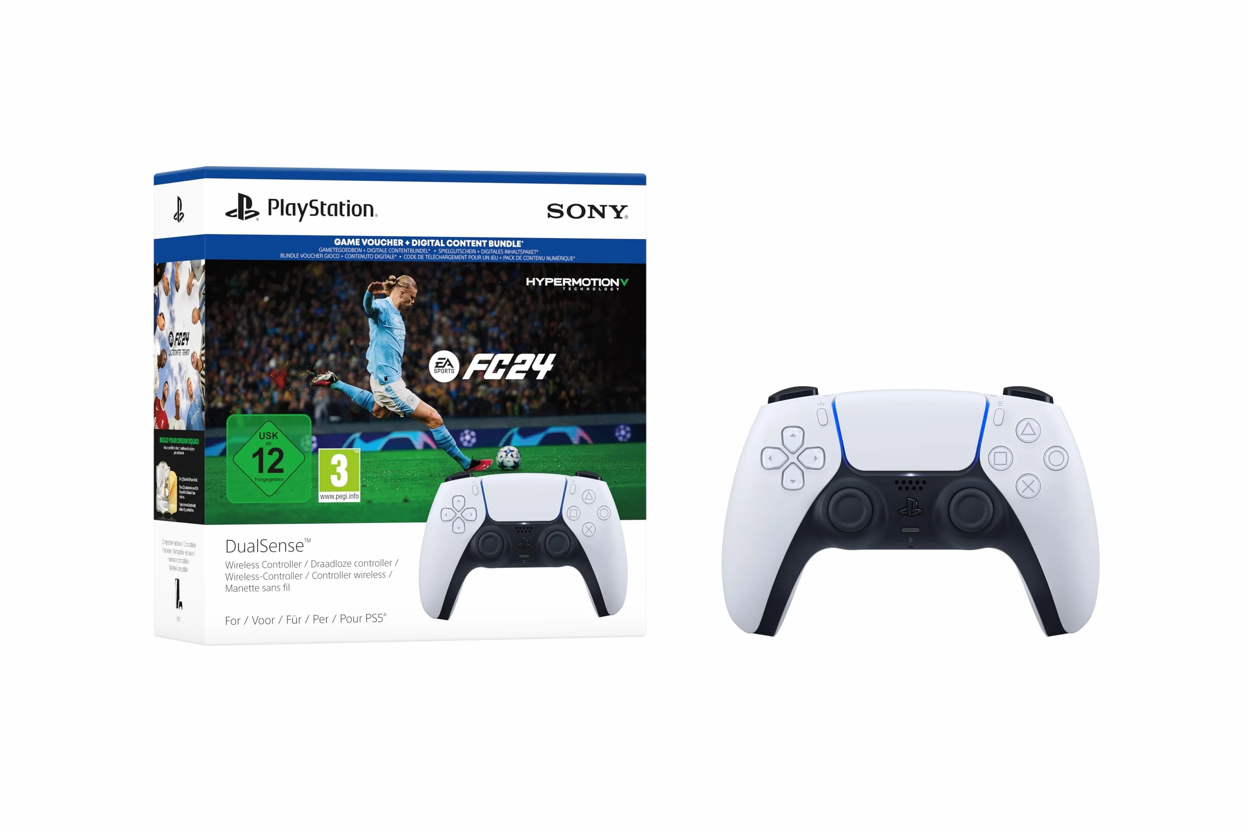 Sony Bundle Controller bezprzewodowy DualSense - EA SPORTS FC 24 Czarny, Biały Bluetooth Gamepad