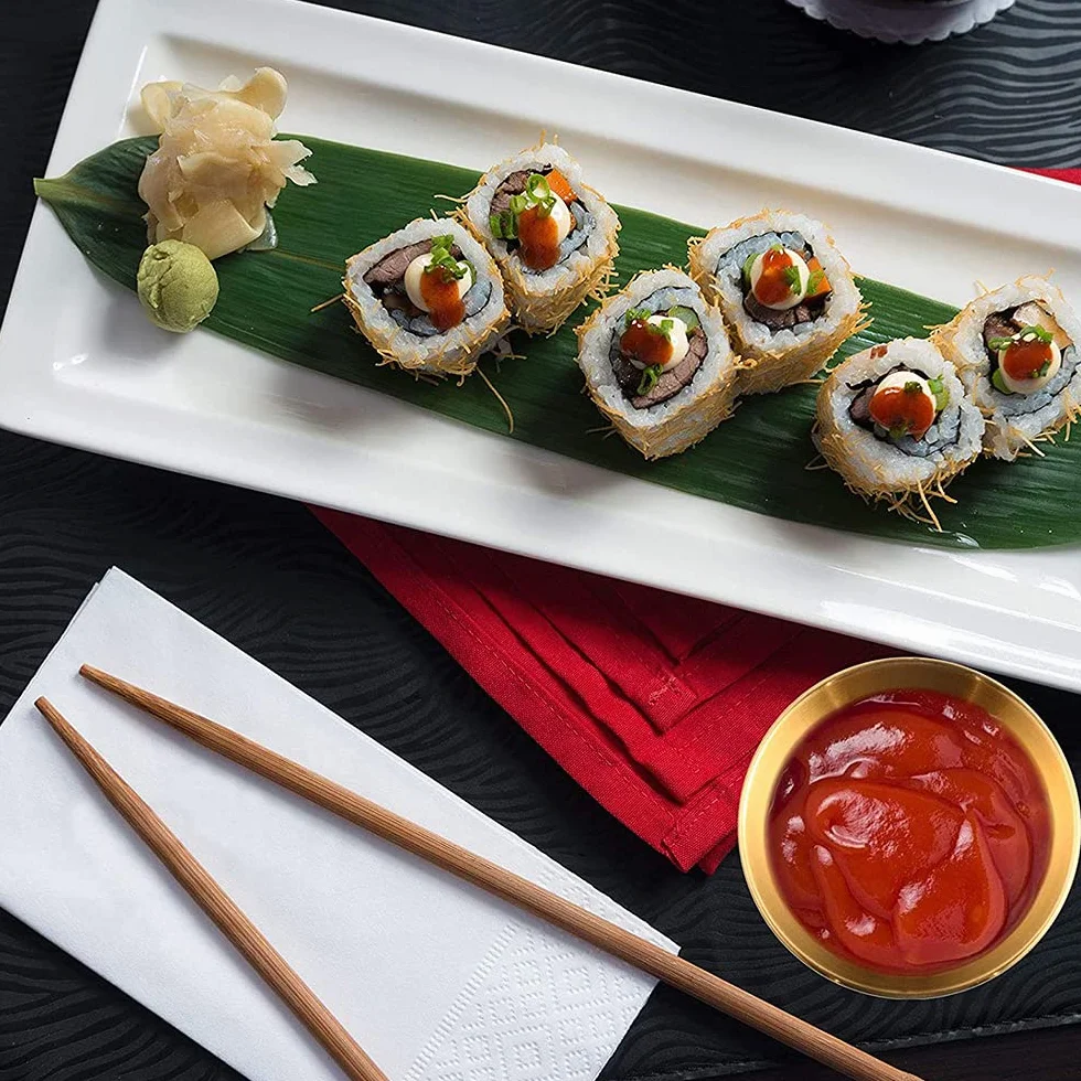 Stal nierdzewna miski do zanurzania sushi, okrągłe miski do dipów i sosów