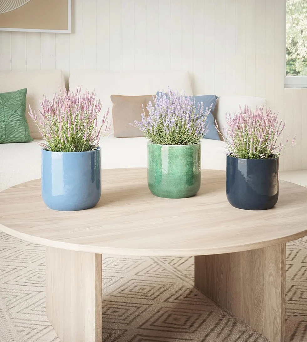 Artevasi Jowisz ceramiczna doniczka glazurowana 29 cm niebieska