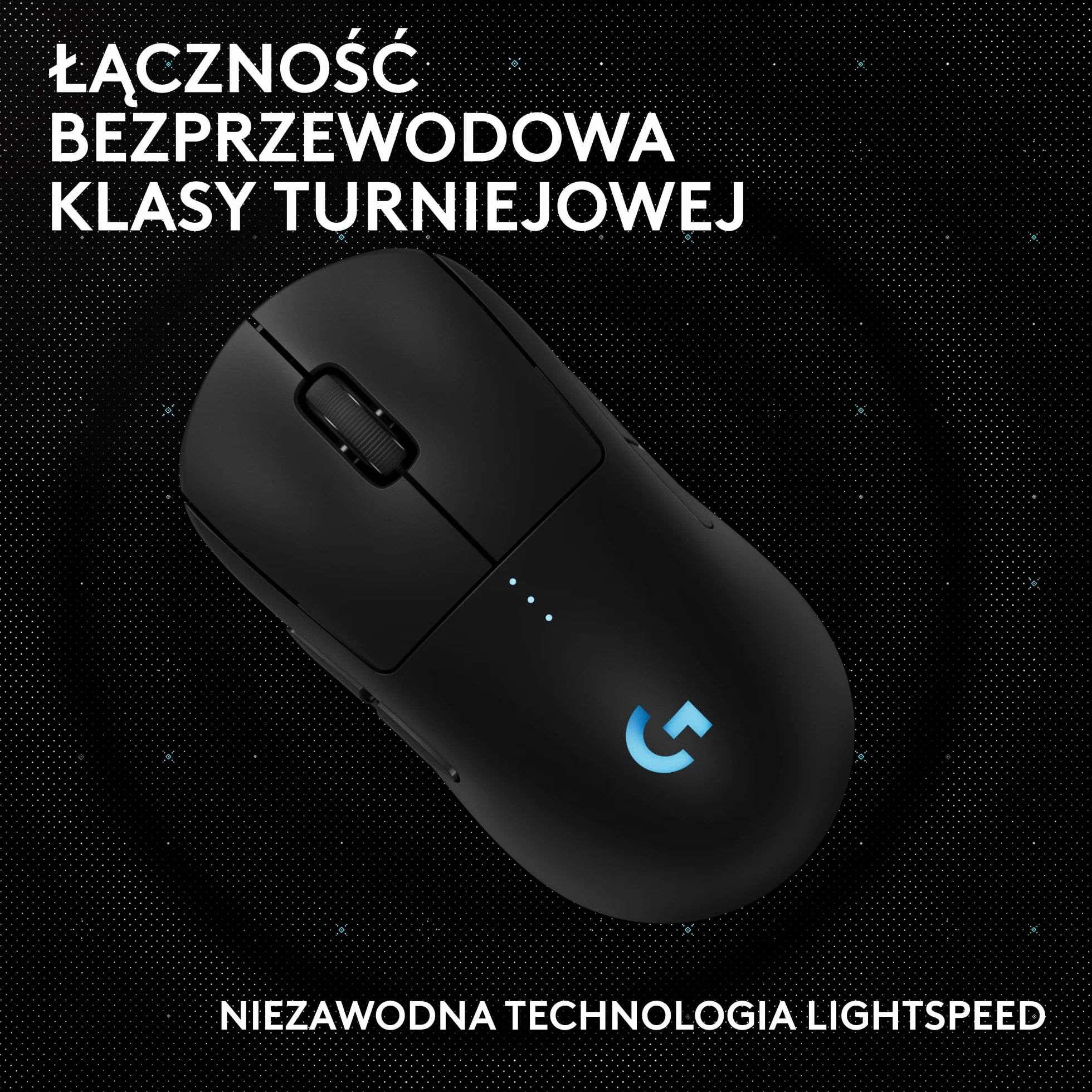 Logitech G PRO 2 LIGHTSPEED, bezprzewodowa mysz do gier, oburęczna, z maks. 4 konfigurowalnymi, przełączanymi magnetycznymi przyciskami bocznymi, czujnikiem 44K DPI, ładowaniem USB-C, PC/Mac - Czarny