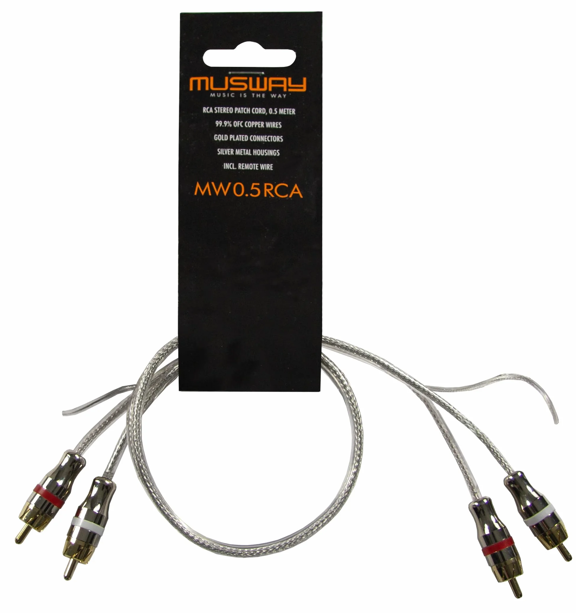 Musway MW0.5RCA kabel stereo cinch RCA - 0,5 m z wysokiej jakości miedzi (99,9% OFC)