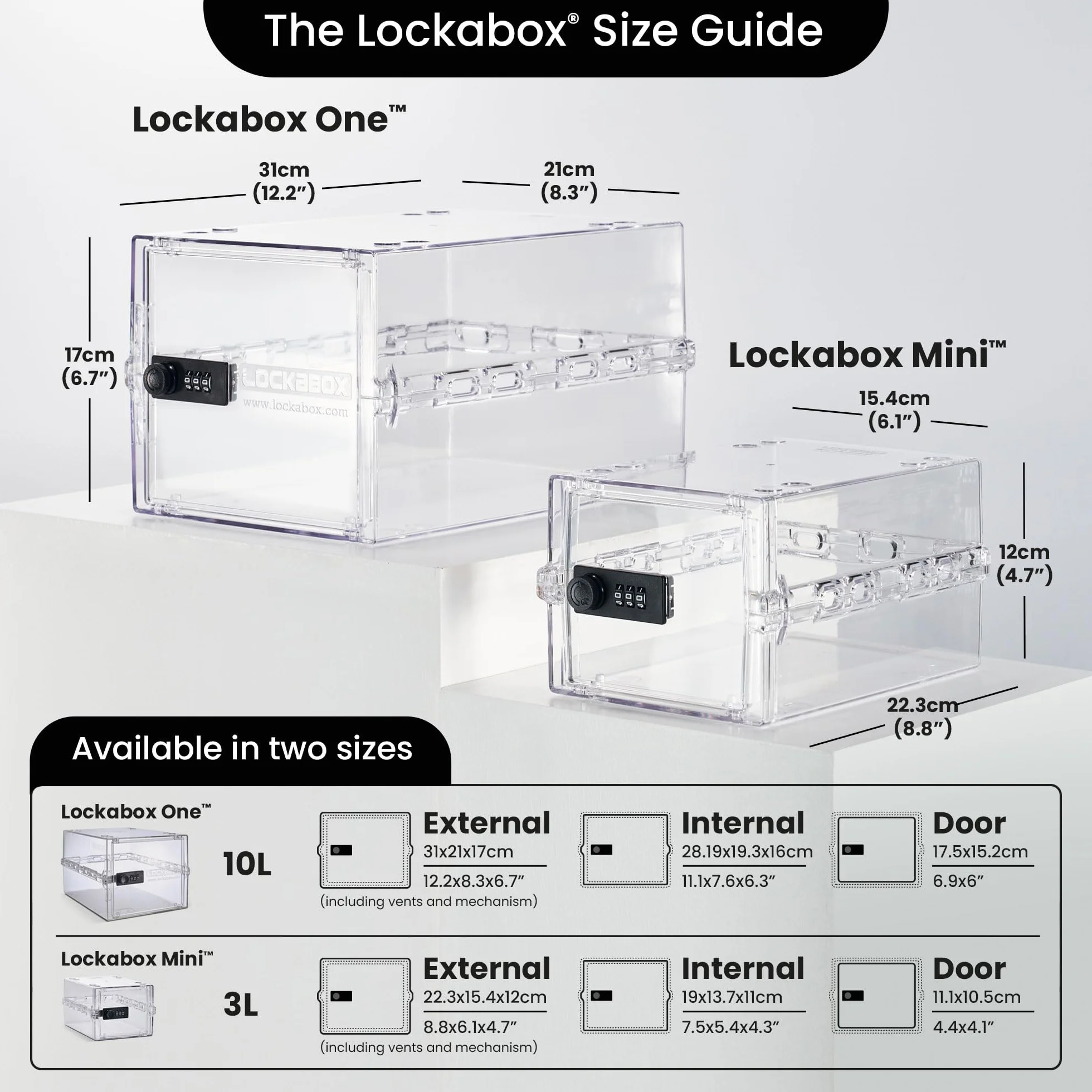 Lockabox One Zamykane pudełko do przechowywania 10 l zamek szyfrowy 31 x 21 x