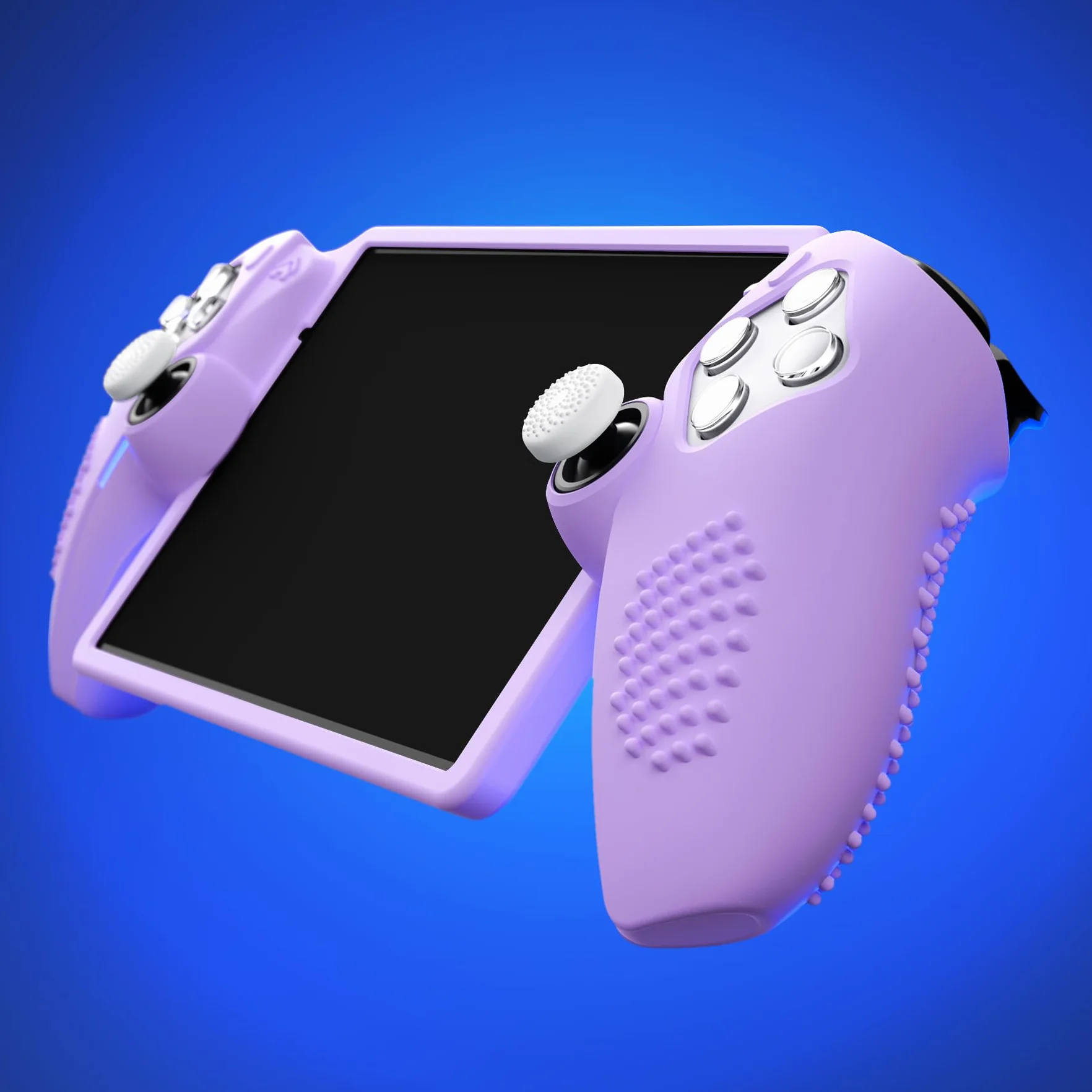 PlayVital Silikonowe Etui Ochronne do PS Portal z Thumbstick Grip Cover,Pokrowiec Console do PS Portal Akcesoria-Fioletowy