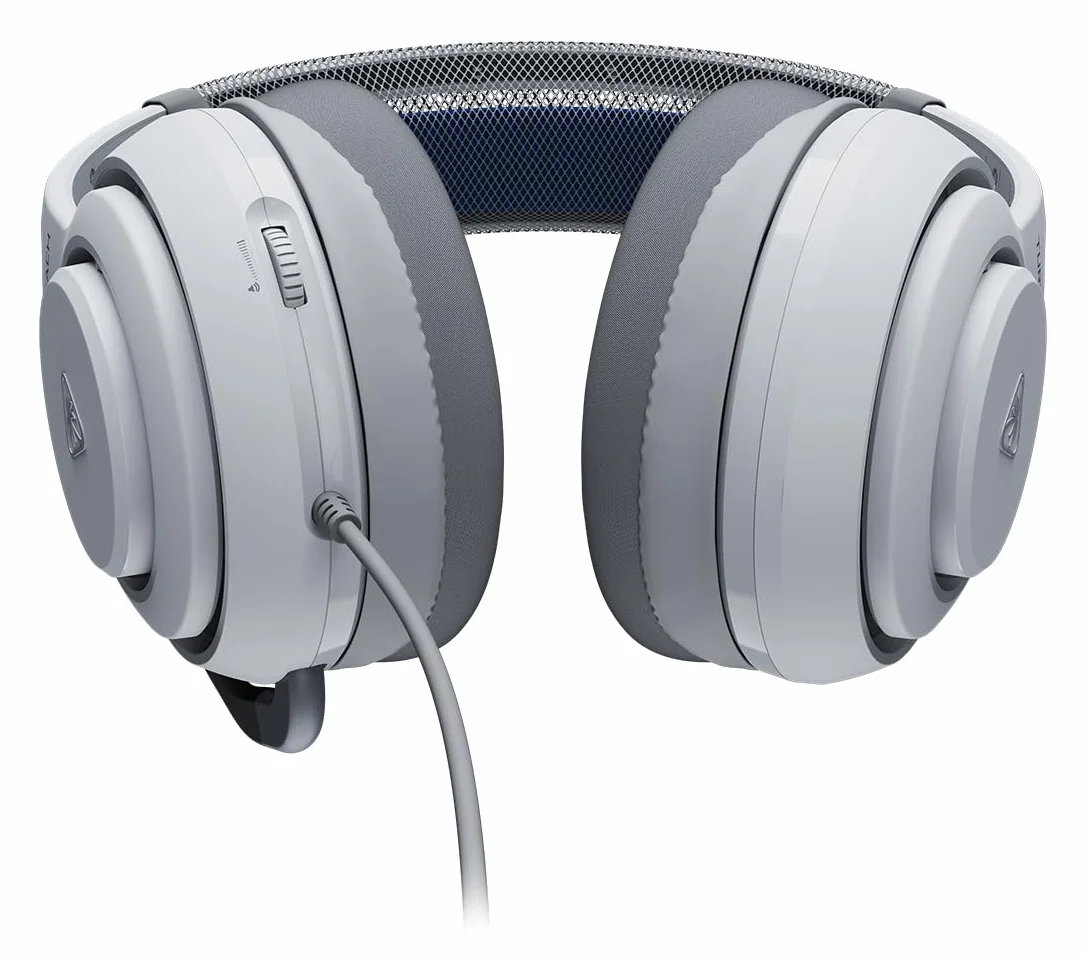 Turtle Beach Atlas 200 oficjalnie licencjonowanych białych przewodowych słuchawek do gier PlayStation, PS5, PS4, 50 mm Nanoclear, mikrofon flip-to-mute, nauszniki z pianki pamięci, ruchomy pałąk