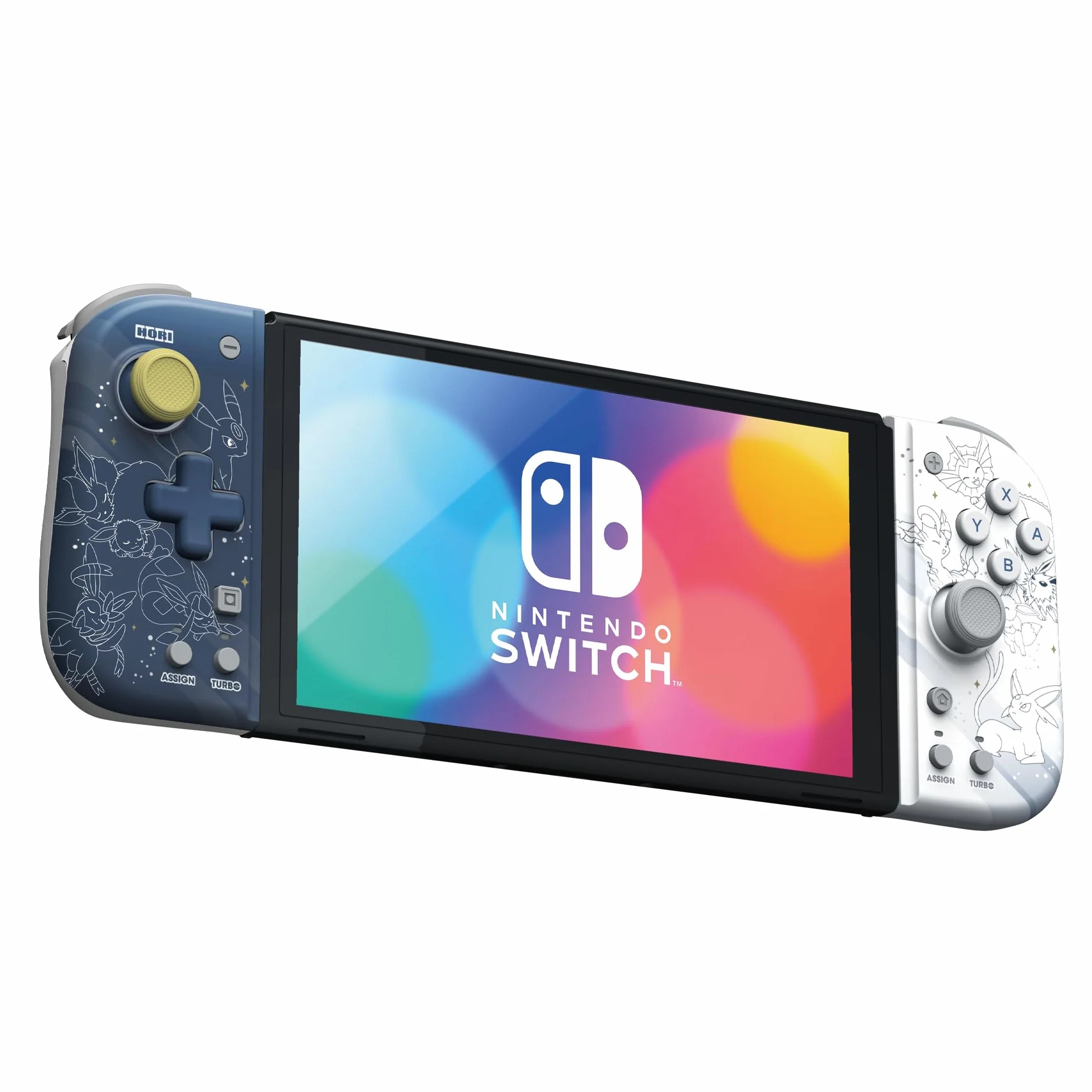 HORI Split Pad Compact (Eevee Evolutions) - przenośny kontroler ergonomiczny do Nintendo Switch i OLED - Oficjalna licencja Nintendo