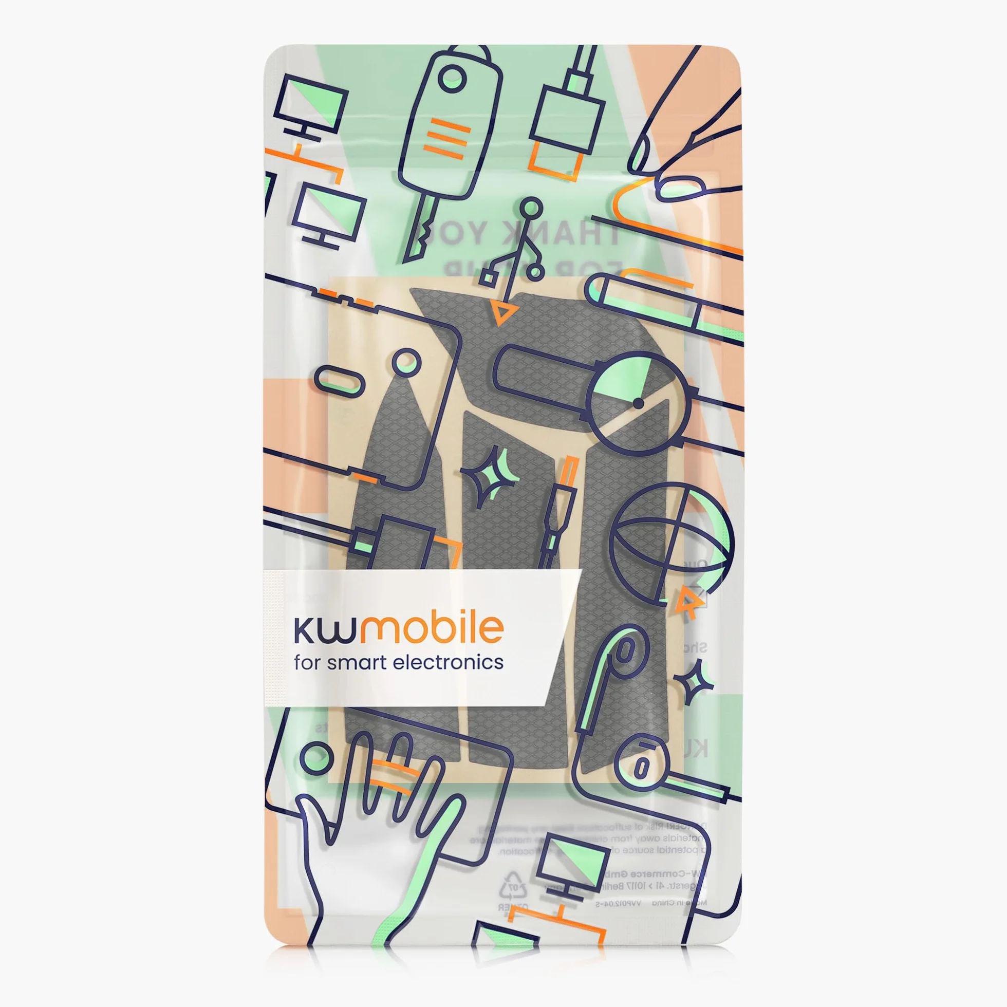 kwmobile Taśma chwytna na mysz kompatybilna z Logitech G502 Grip Tape - antypoślizgowa sztuczna skóra - czarna