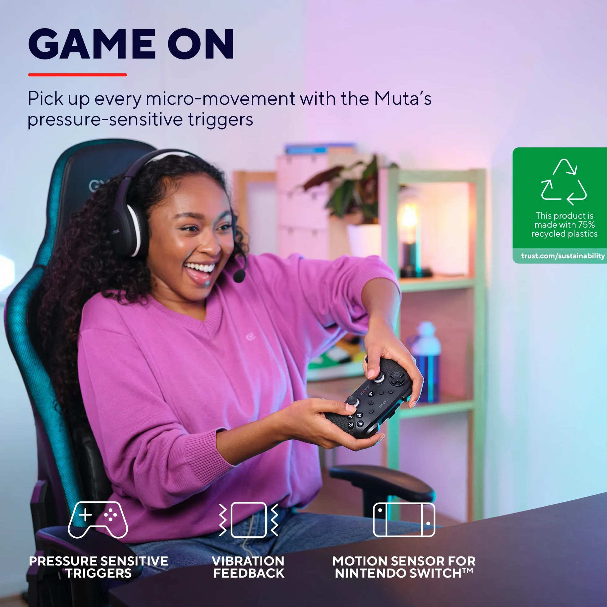 Trust Gaming GXT 542 Muta bezprzewodowy kontroler Bluetooth 2,4 GHz USB gamepad