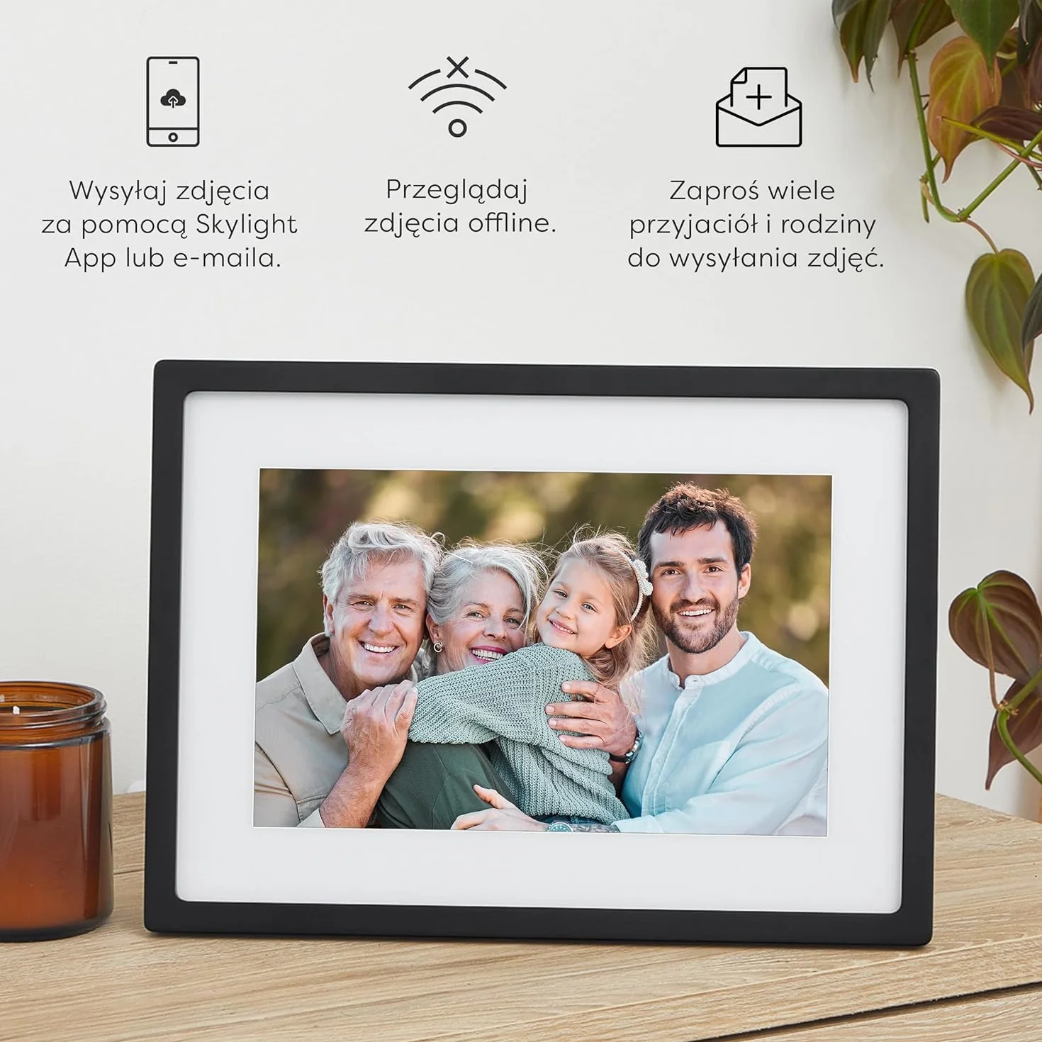 Skylight 10-calowa cyfrowa ramka na zdjęcia, poczta elektroniczna z dowolnego miejsca, ekran dotykowy