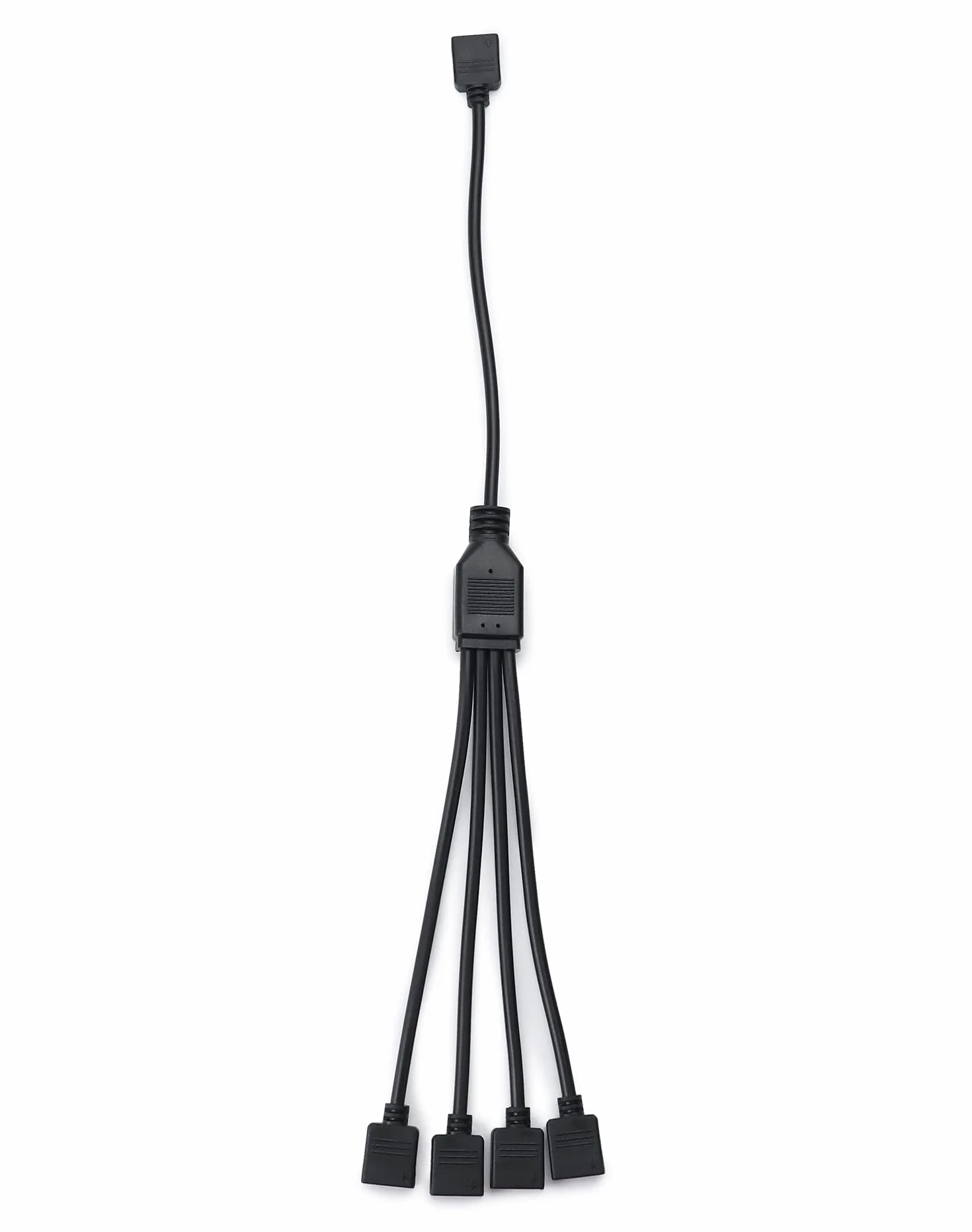 QWORK® Rozgałęźnik ARGB, 5 V, 3-pin, rozgałęźnik argb, 1 gniazdo na 4 wtyki, 30 cm, do chłodzenia procesora i wentylatora 5 V ARGB