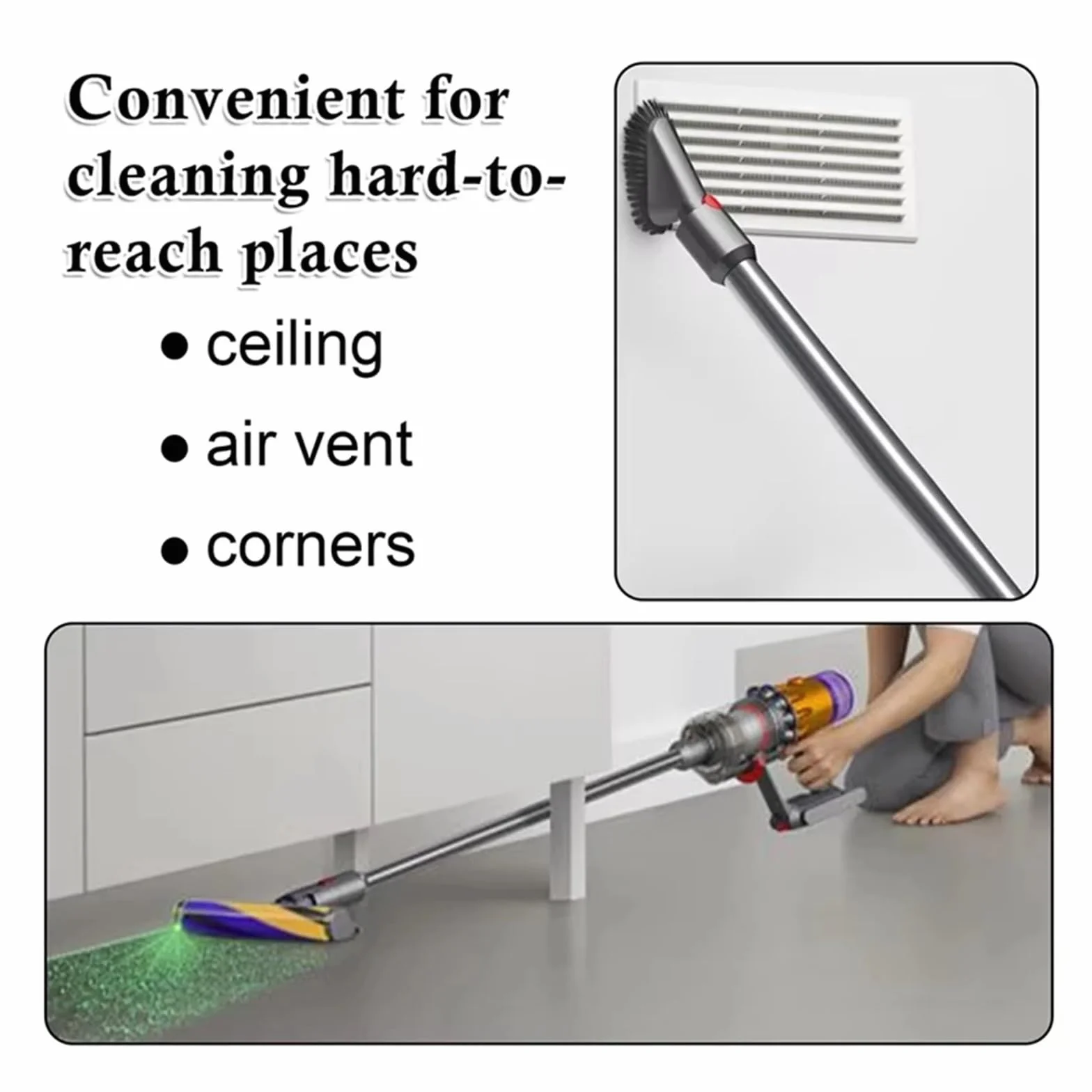 Rura Przedłużająca V10 V12 Slim Series, Kompatybilna Z Odkurzaczem Dyson, V10 Digital Slim V12 Detect Slim, Szybkozłączka, Prosta Rura(Grey Version)