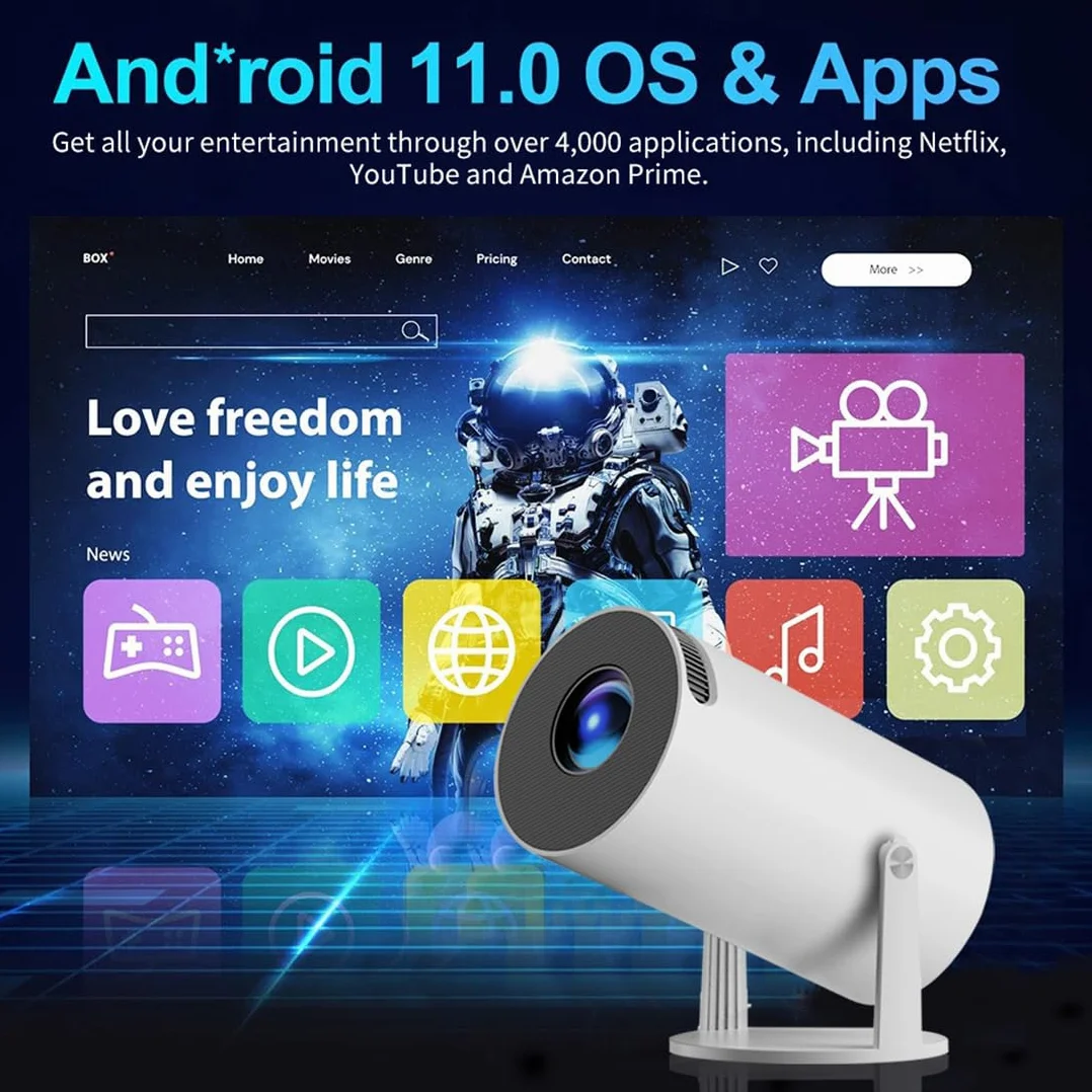 X10 Plus retro konsola do gier z projektorem, projektor do gier 4K retro z 2 kontrolerami bezprzewodowymi, wyjście HDMI, WiFi