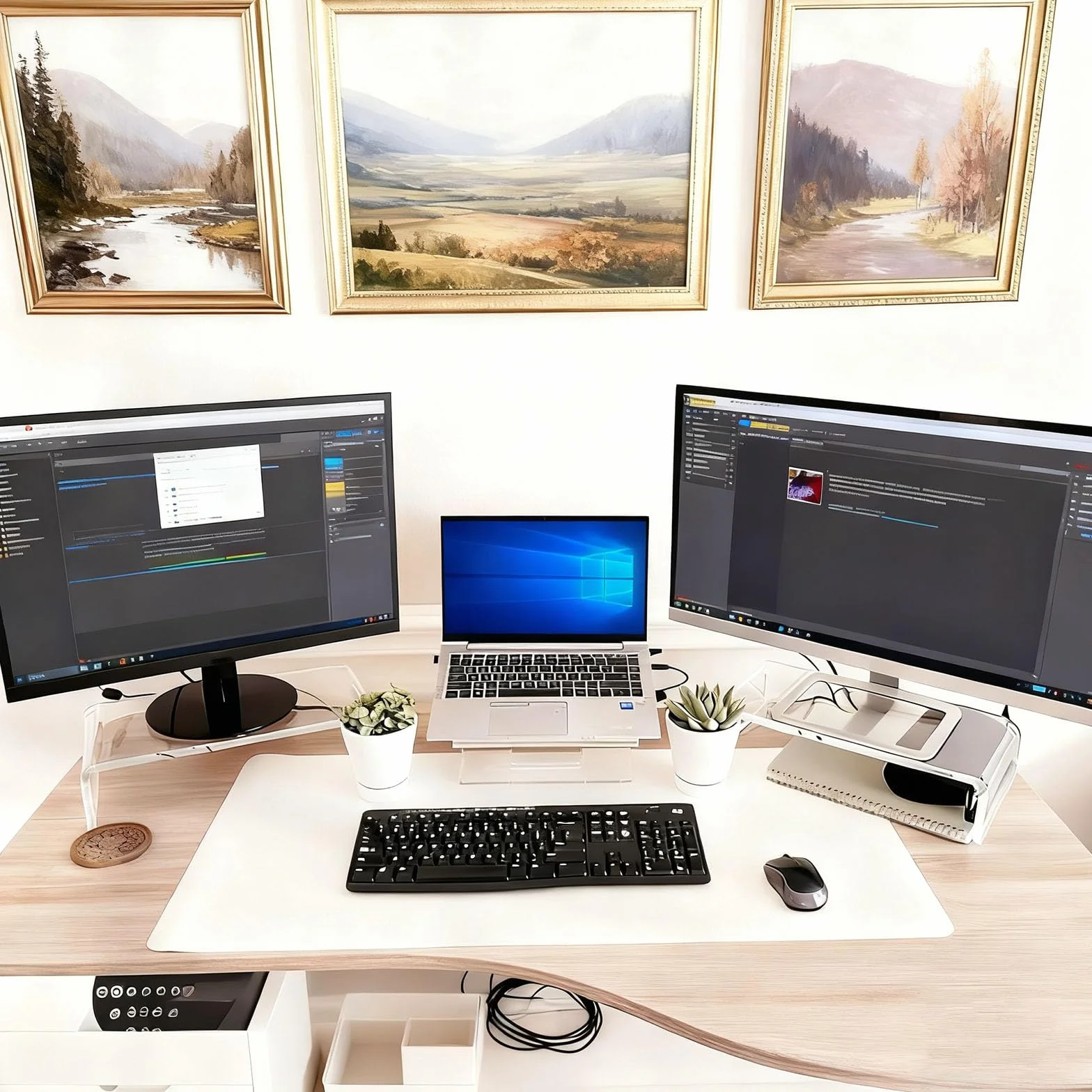 Akrylowy stojak na monitor, podwyższenie monitora, przezroczysta akrylowa podstawka pod monitor z antypoślizgową listwą ochronną, do monitorów, komputerów, notebooków, biurka z podwyższeniem komputera