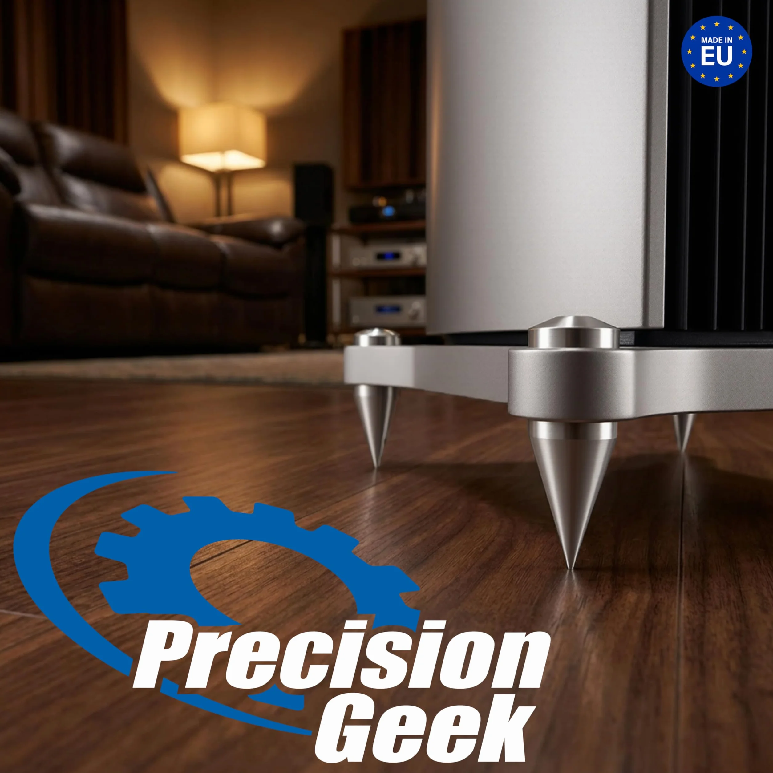 PrecisionGeek - Kolce Głośnikowe Duże M6 x 15mm L-37mm, Aluminium (4 sztuki)