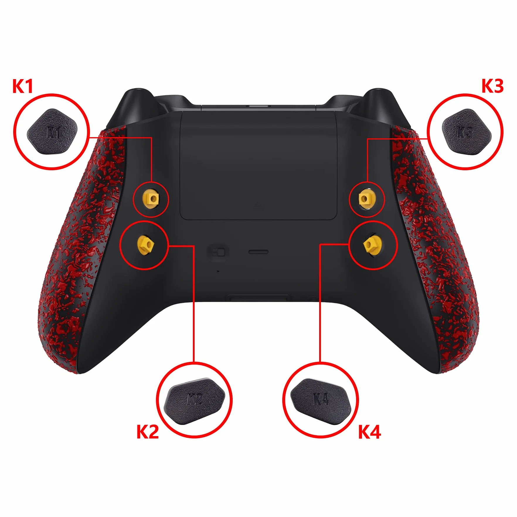 eXtremeRate Hope Programowalny zestaw Remap do kontrolera Xbox Series X/S, tablice aktualizacyjne, przeprojektowana tylna obudowa, boczne szyny i tylne przyciski do kontrolera Xbox Core, czerwony